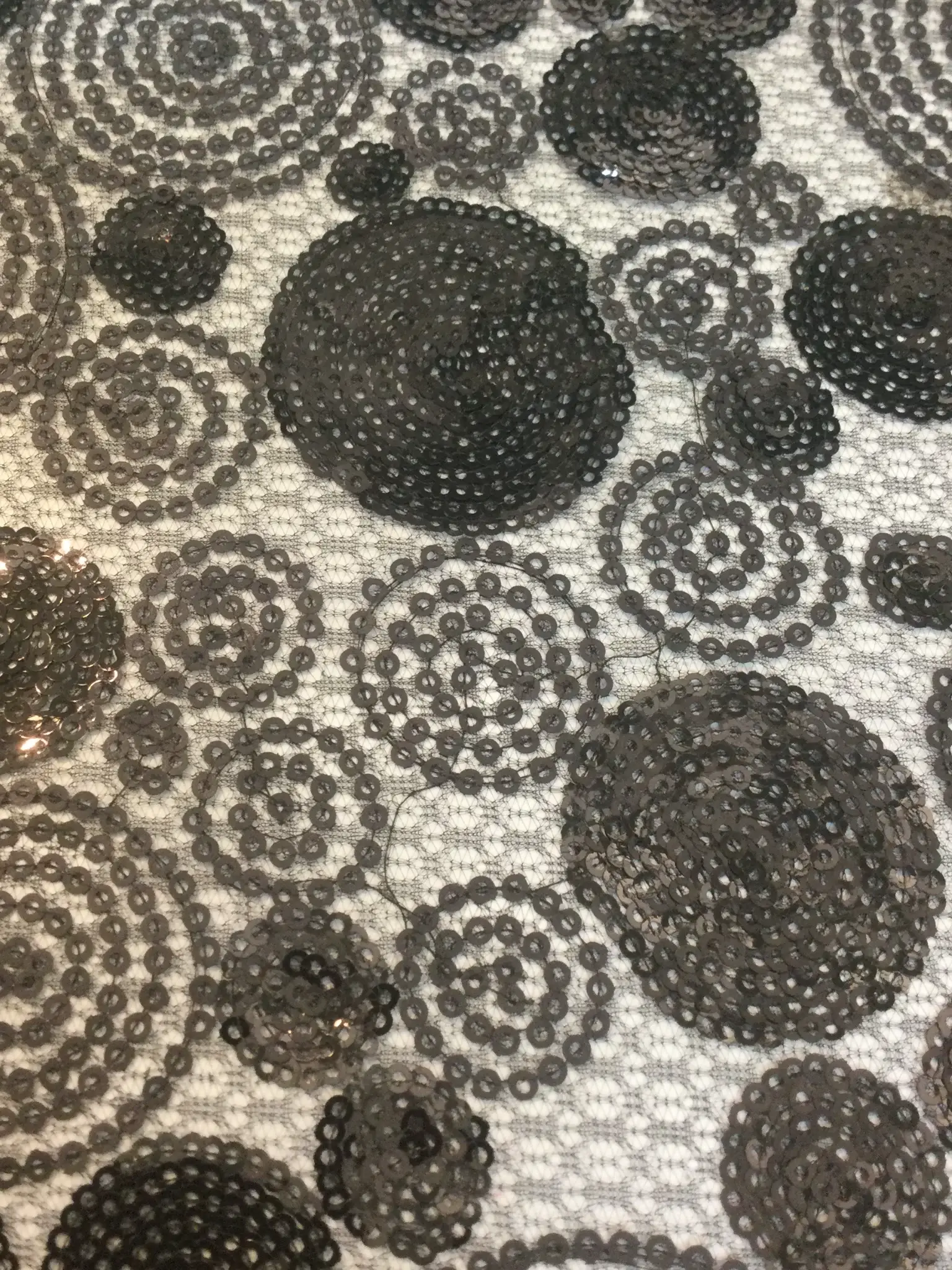 Micro Sequins on Souffle in Black