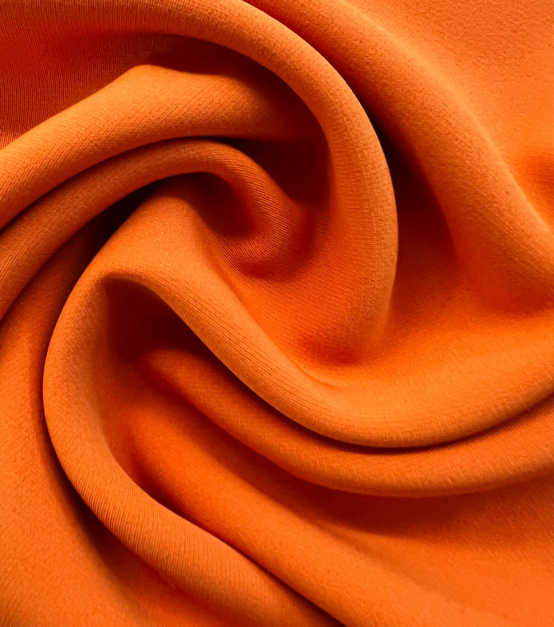 97% Poly 3% Lycra Stretch Crepe Georgette in Orange