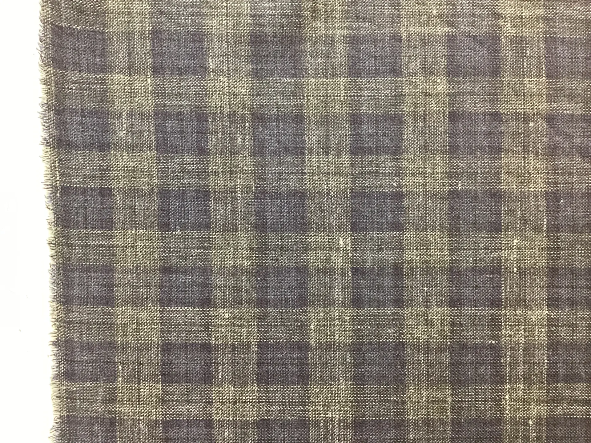 Made in Italy Wool/Silk/Linen Plaid In Navy & Grey