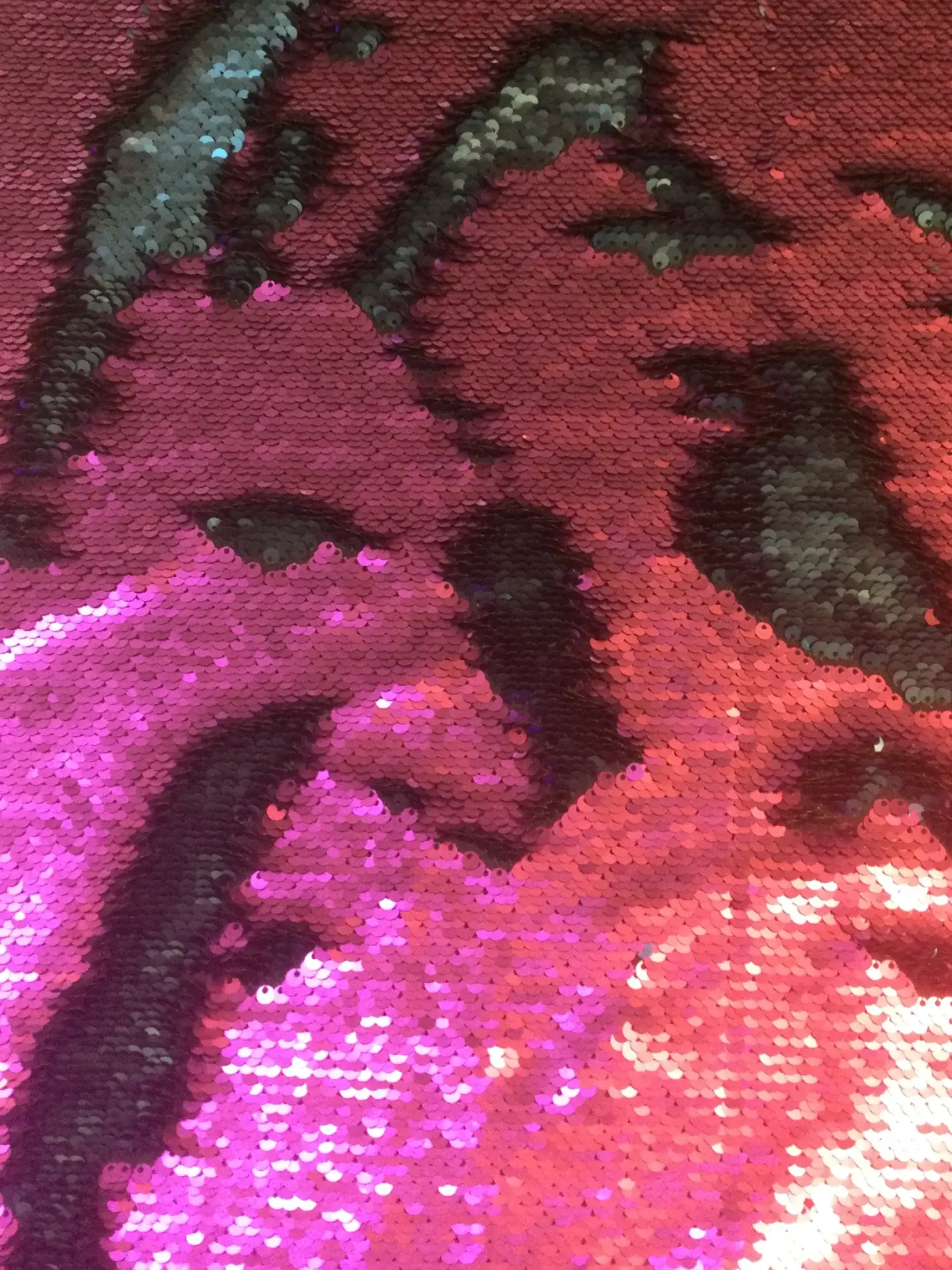 Novelty Changeable Sequins in Magenta/Black
