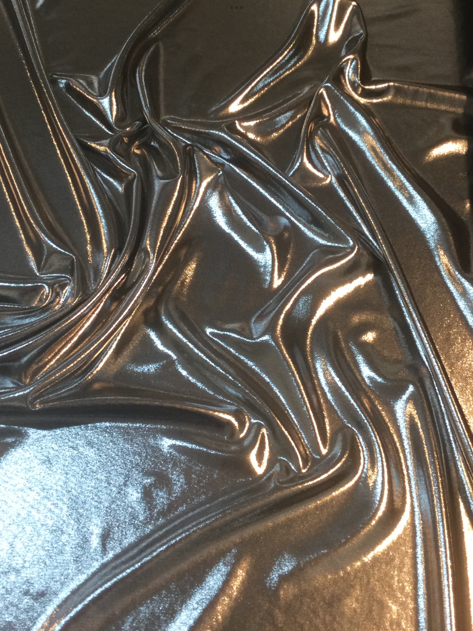 Silver Metallic Foil Coated Polyester Jersey