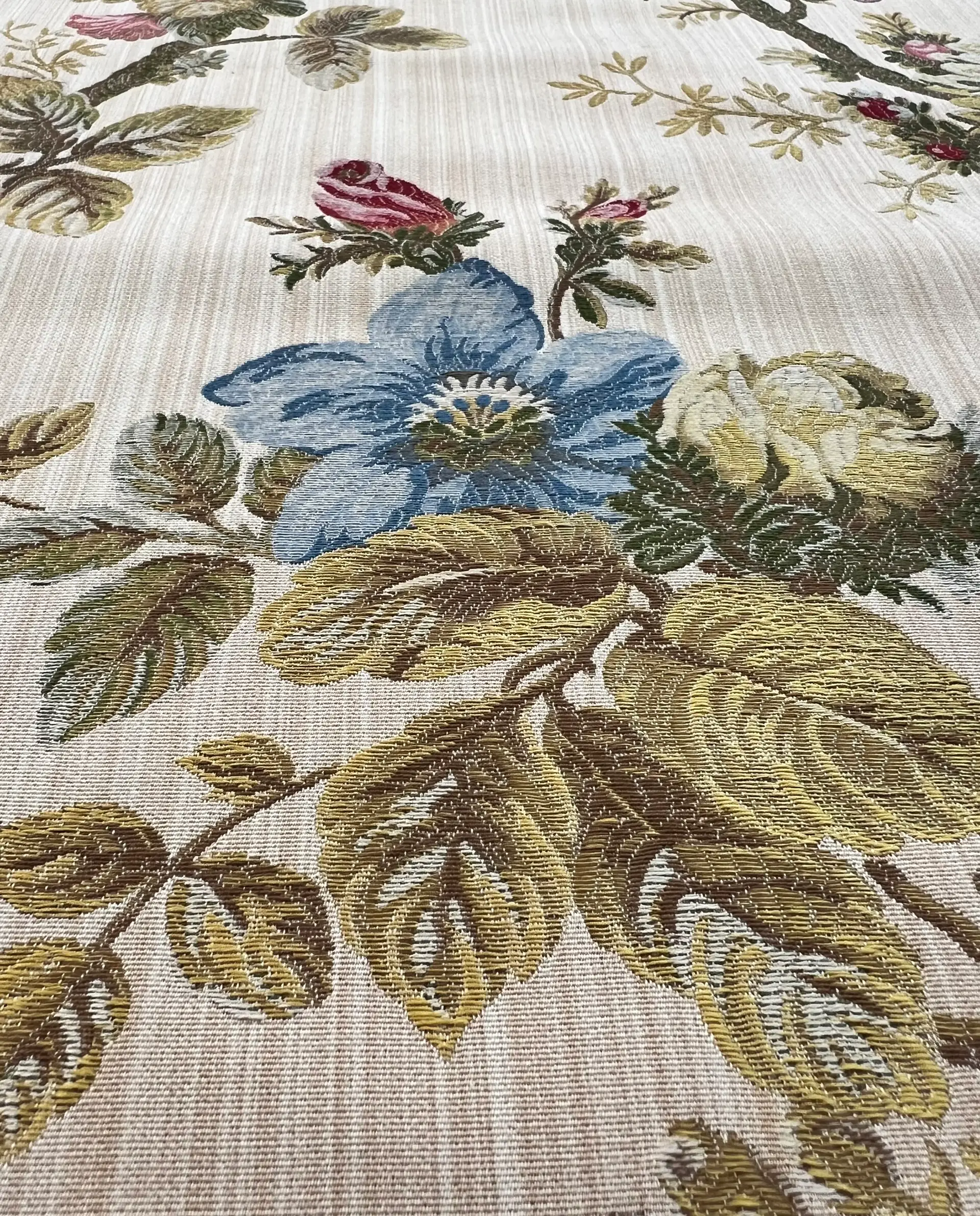 Rayon & Cotton Tapestry Brocade "Medici Garden" in Golden Beige
