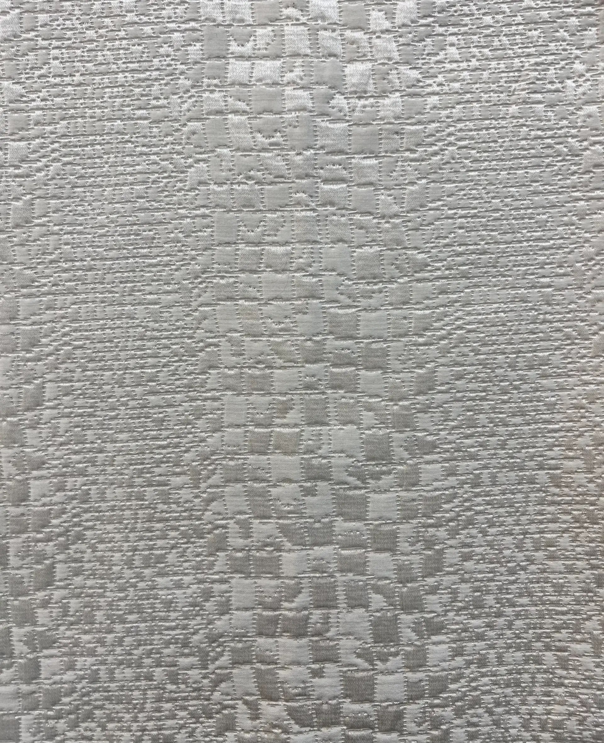 Silk & Rayon Geometric Reptile Brocade in Silk White