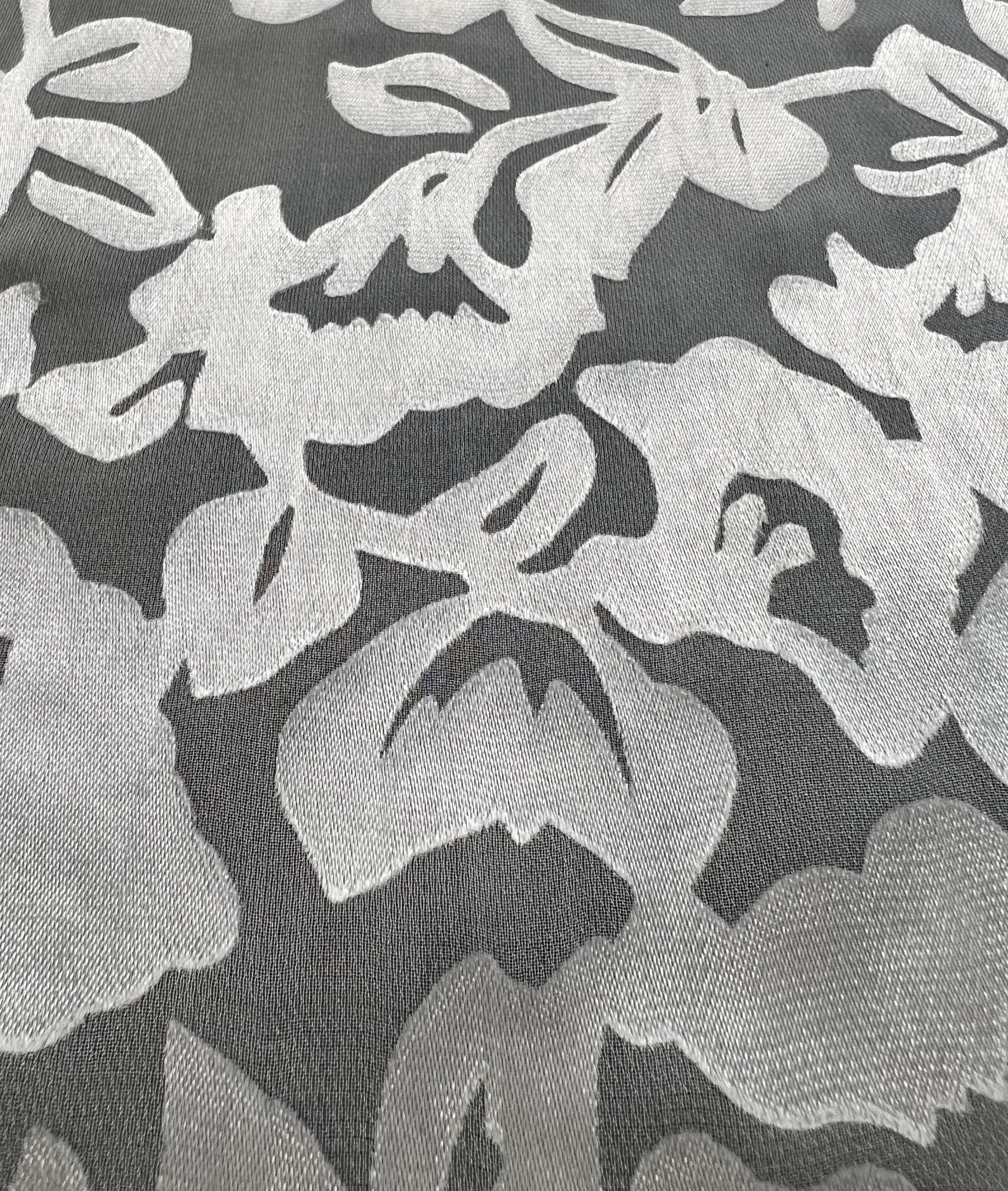 Burn Out Silk Chiffon in Silk White