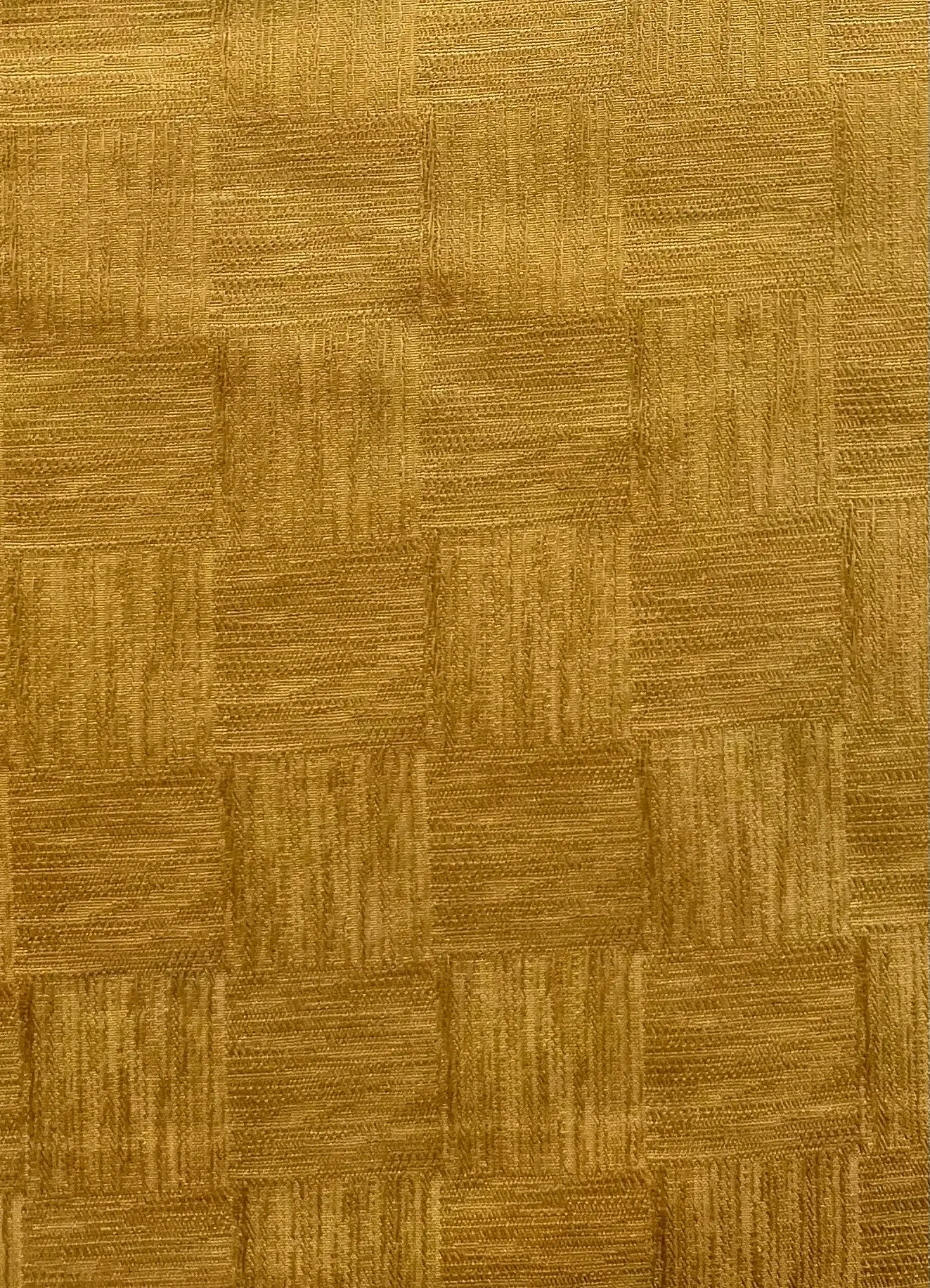 Made in Italy Pure Silk Textured Check Jacquard in Curry