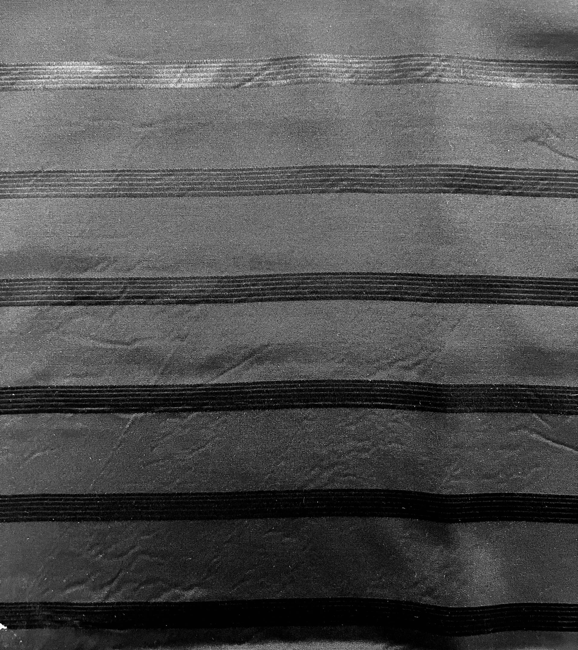 Made in Italy Pure Silk Wide Stripe Jacquard in Black