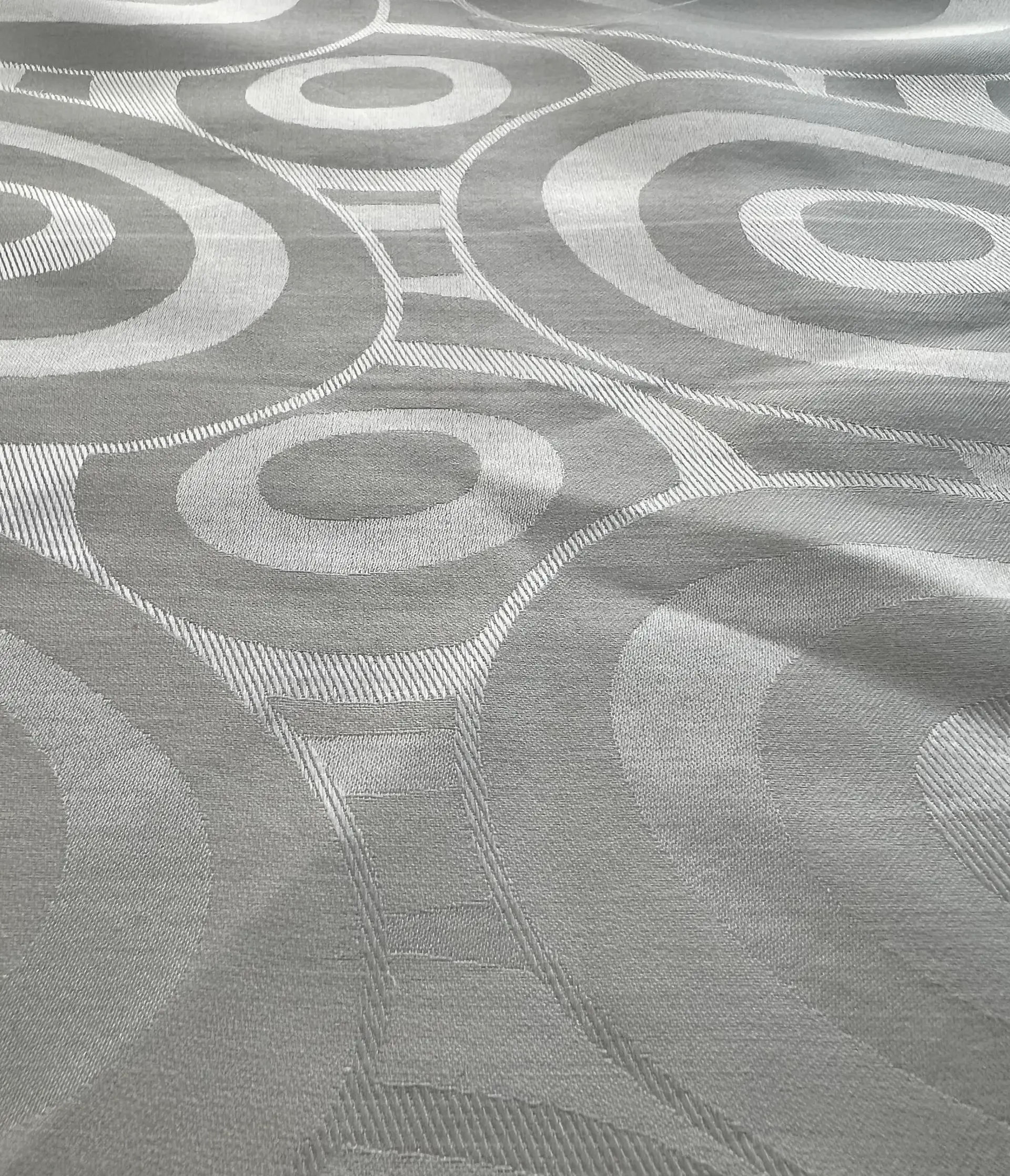 Made in Italy Pure Silk Mod Circle Jacquard in Dove