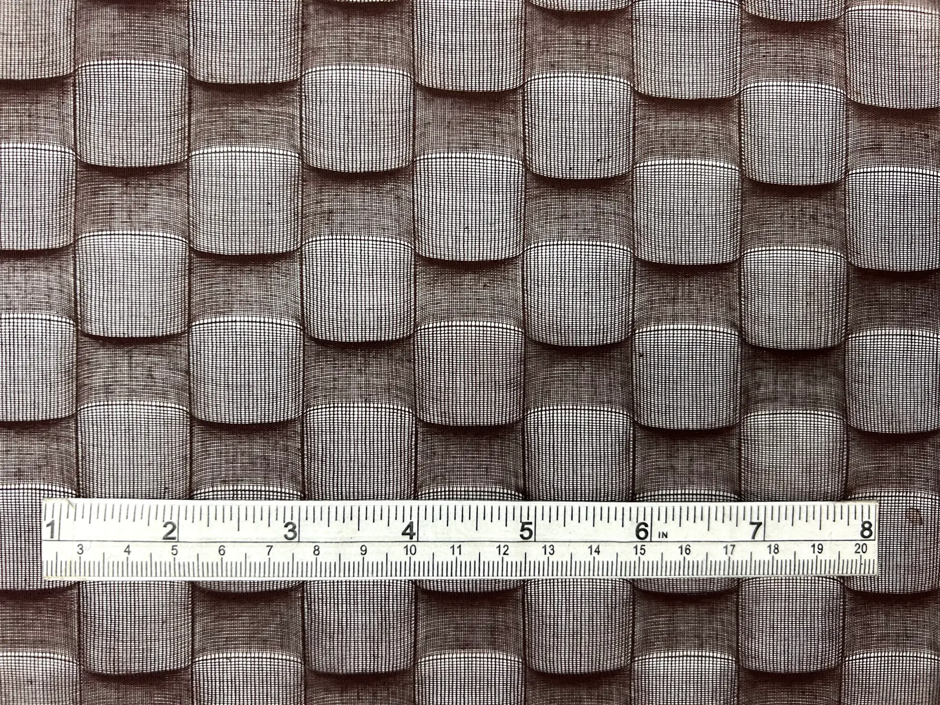 Made in Switzerland Cotton Voile Geometric Damask in Brown