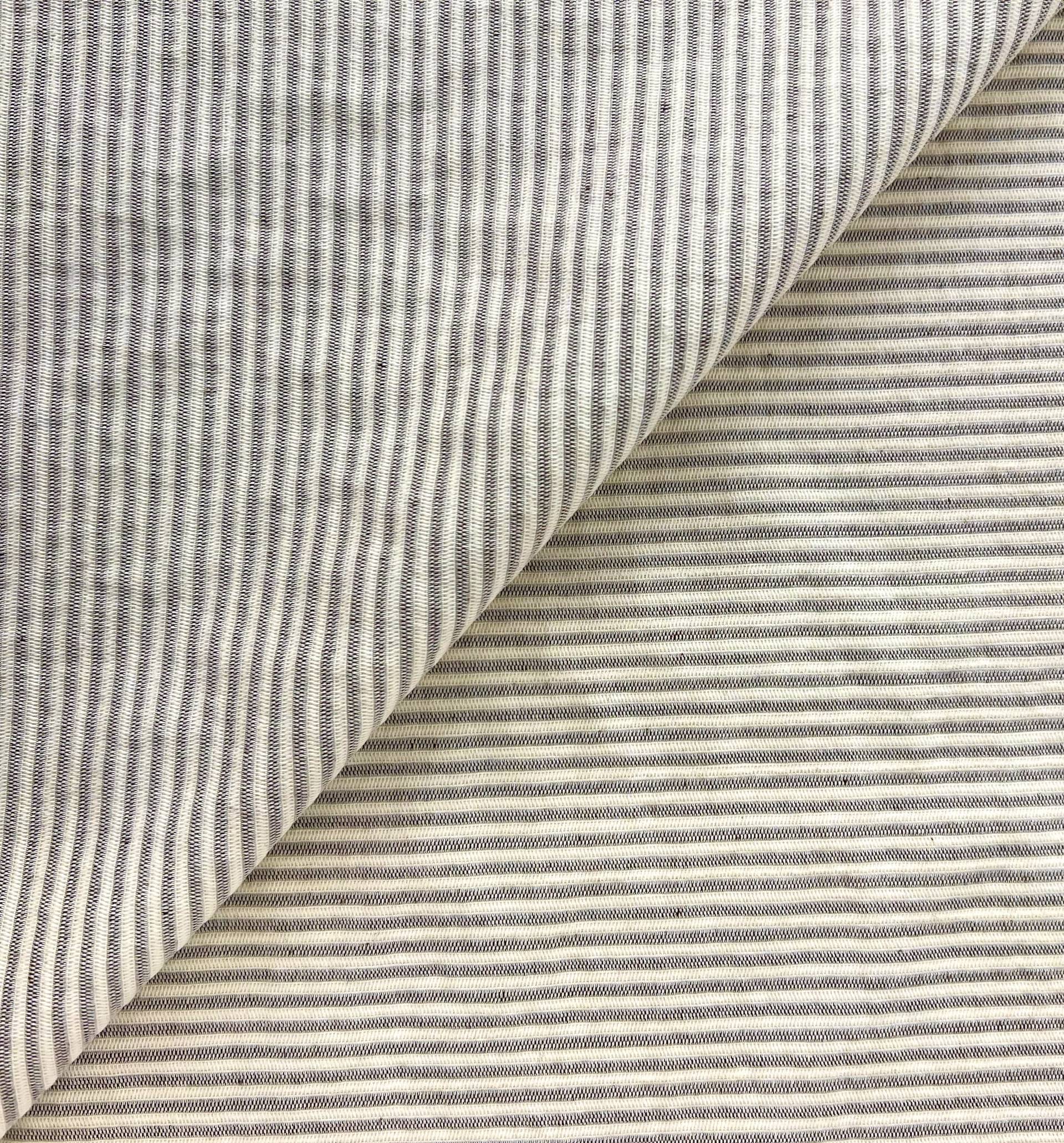 MADE IN ITALY 50% COTTON AND 50% LINEN NOVELTY WOVEN STRIPE