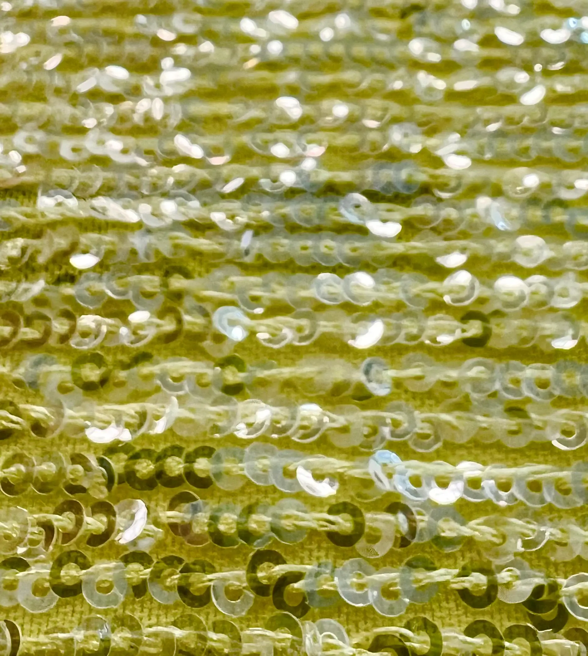 Mini Sequins on Stretch Tulle in Yellow