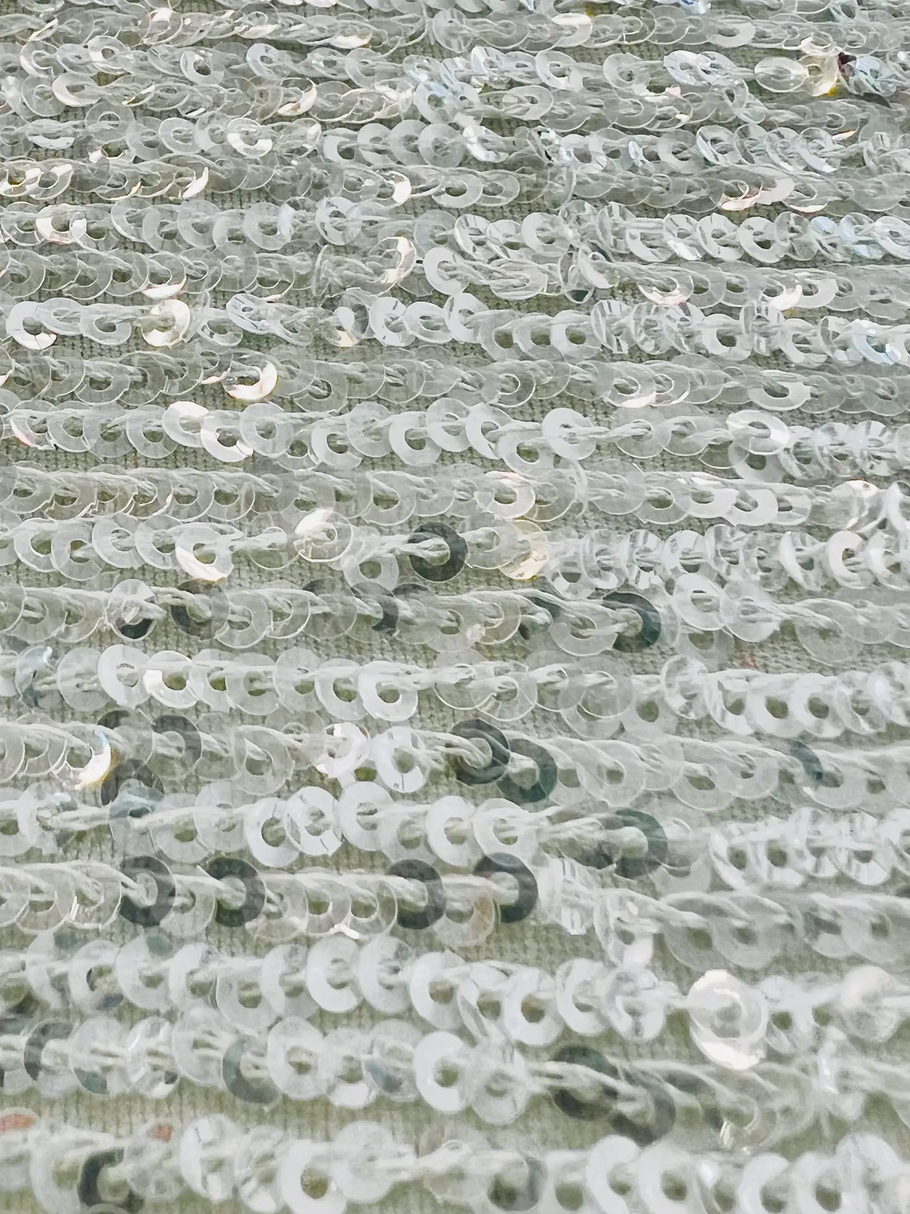 Mini Sequins on Stretch Tulle in Mint