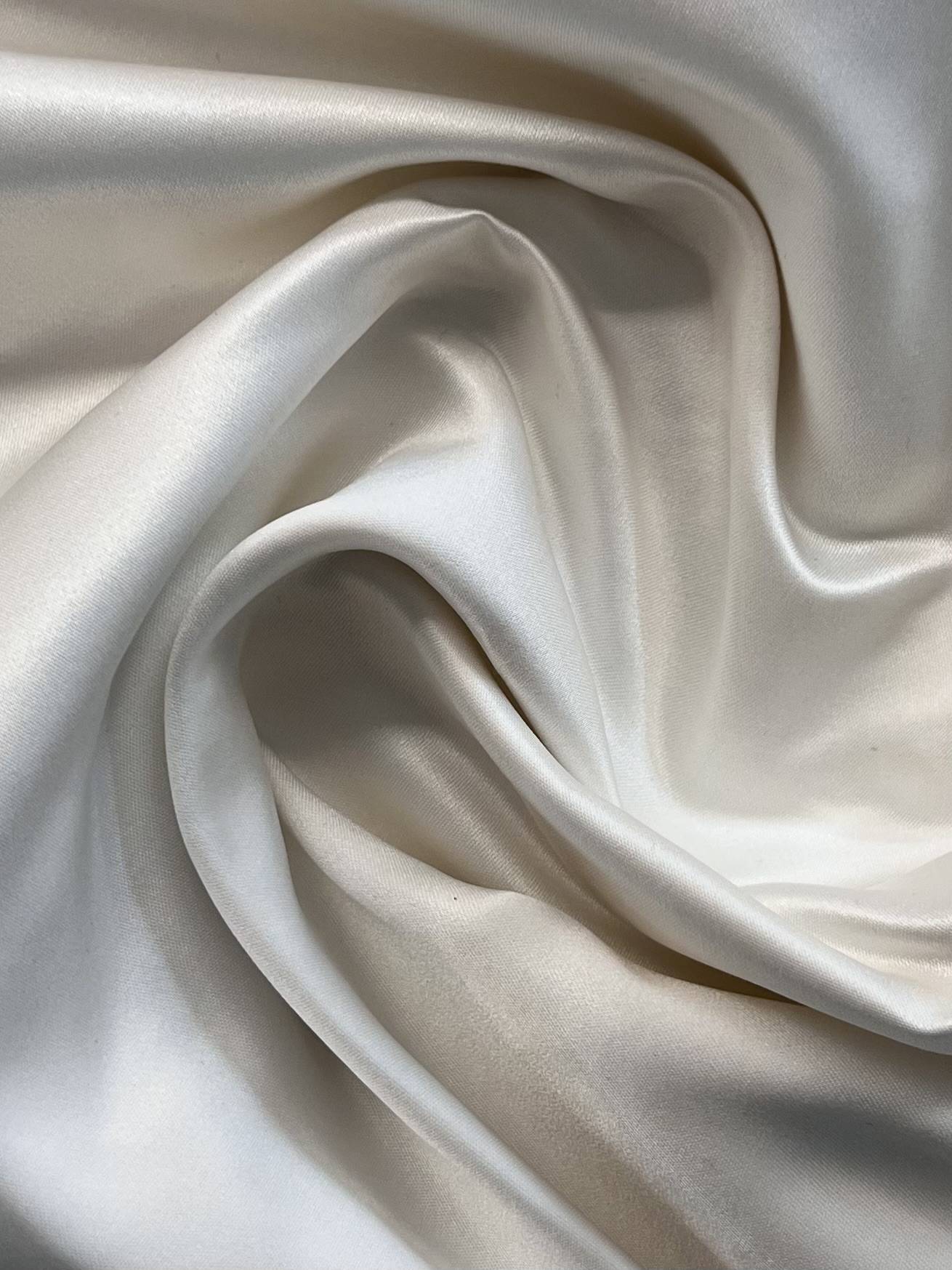 Pure Silk Duchesse Satin in Winter White