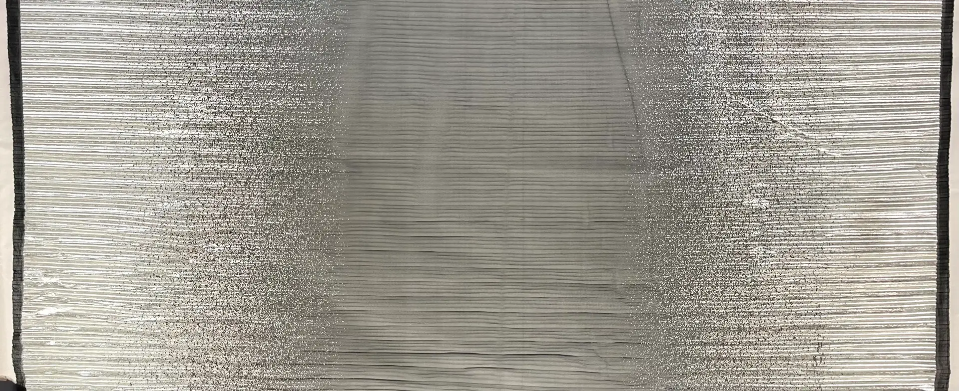 Pleated Tulle with Gold Metallic Foil on Black