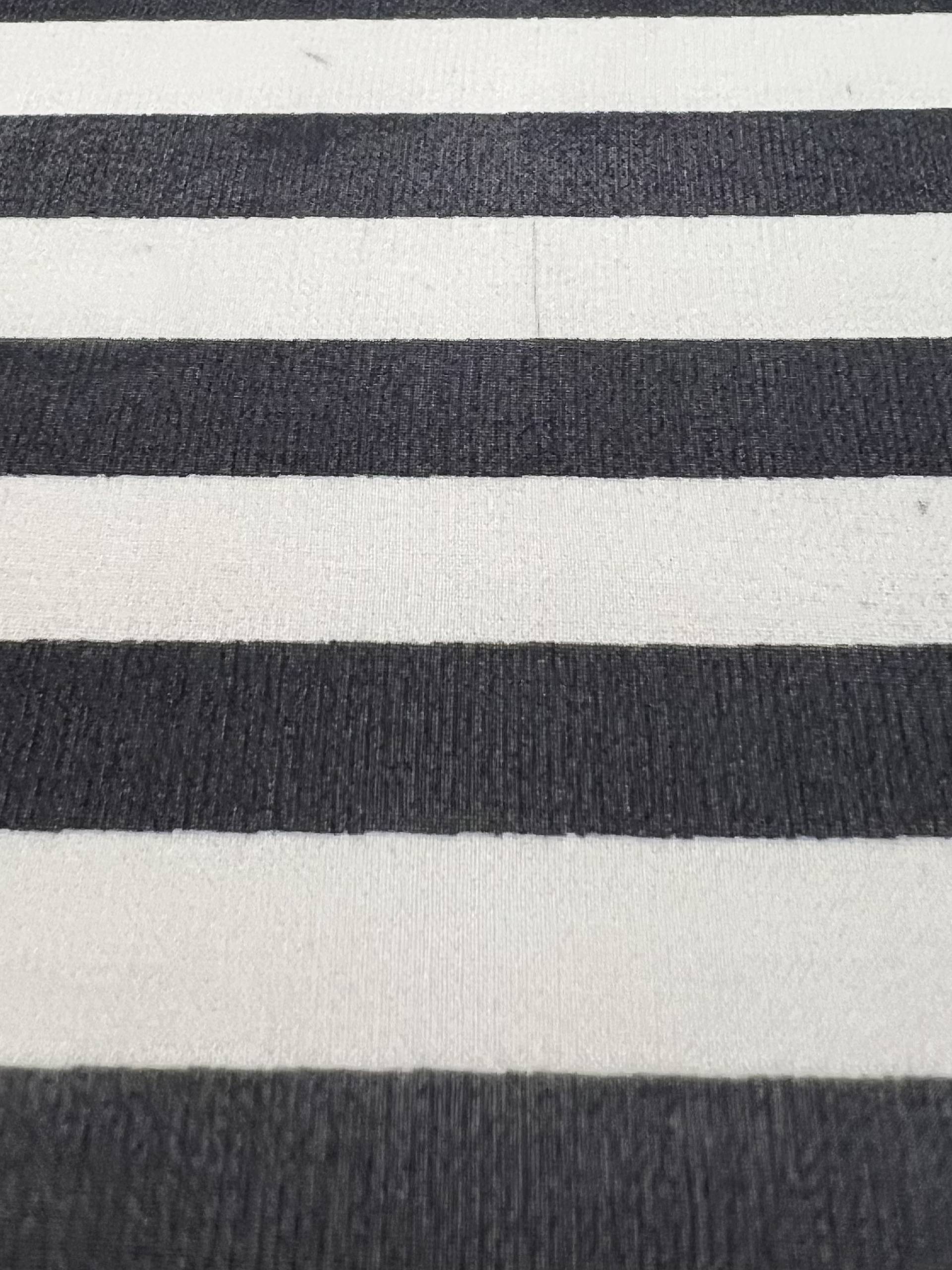 Printed Silk Chiffon Black & Cream Stripes 1/2 inch Stripe