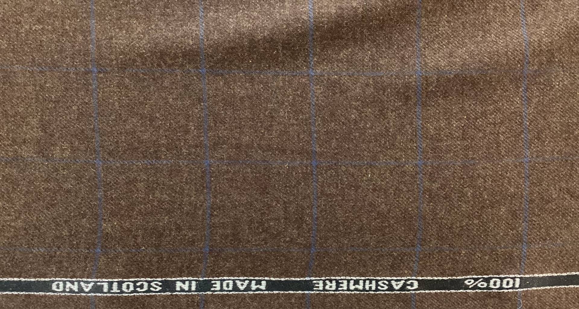 Scottish Cashmere Windowpane In Chocolate 