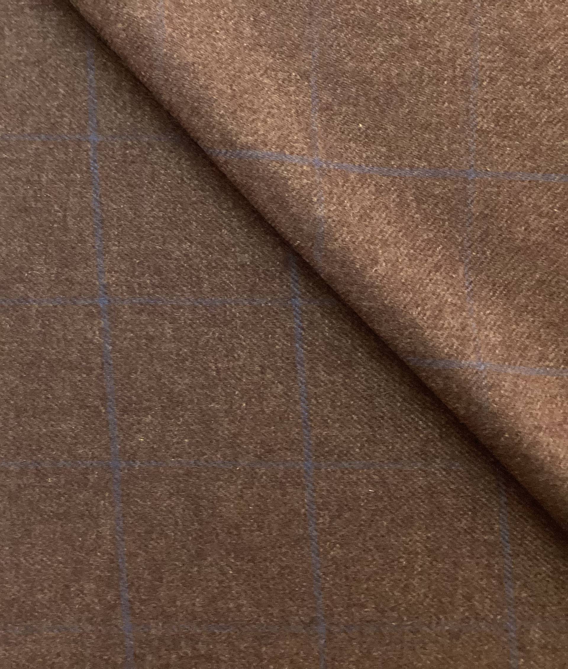 Scottish Cashmere Windowpane In Chocolate 
