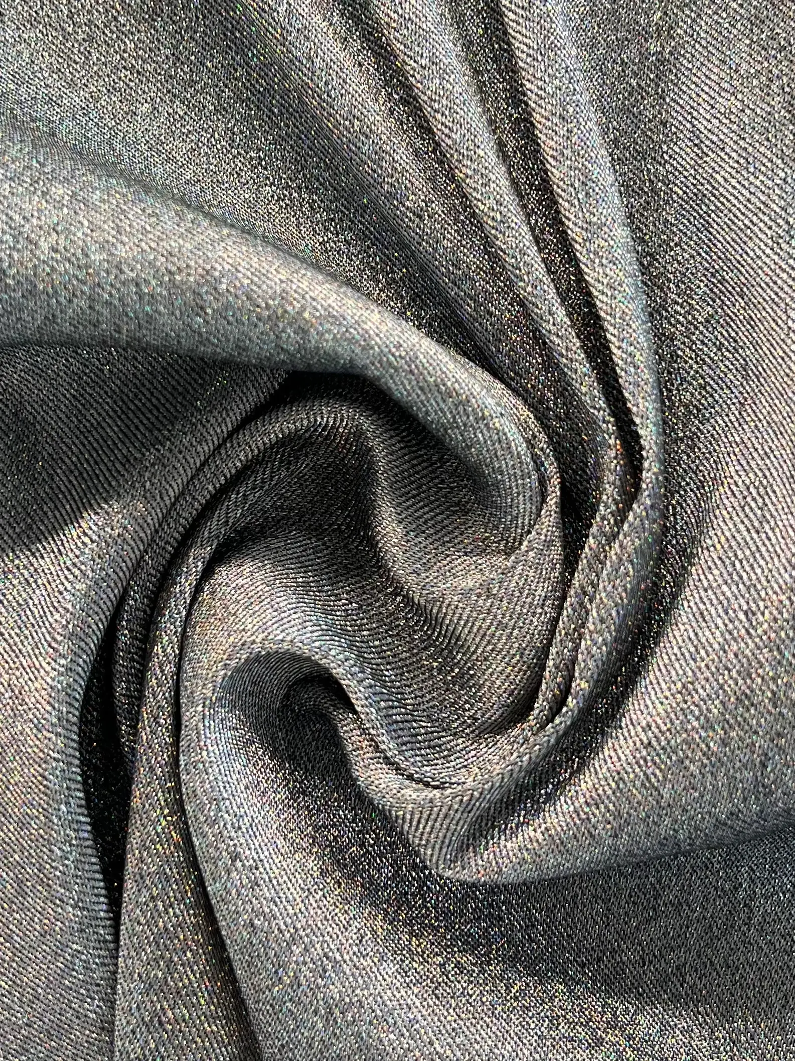 Iridescent Metallic Stretch Twill