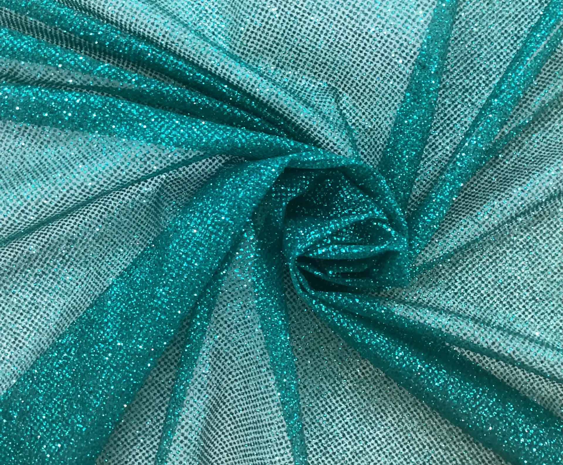 Glitter Mesh in Peacock