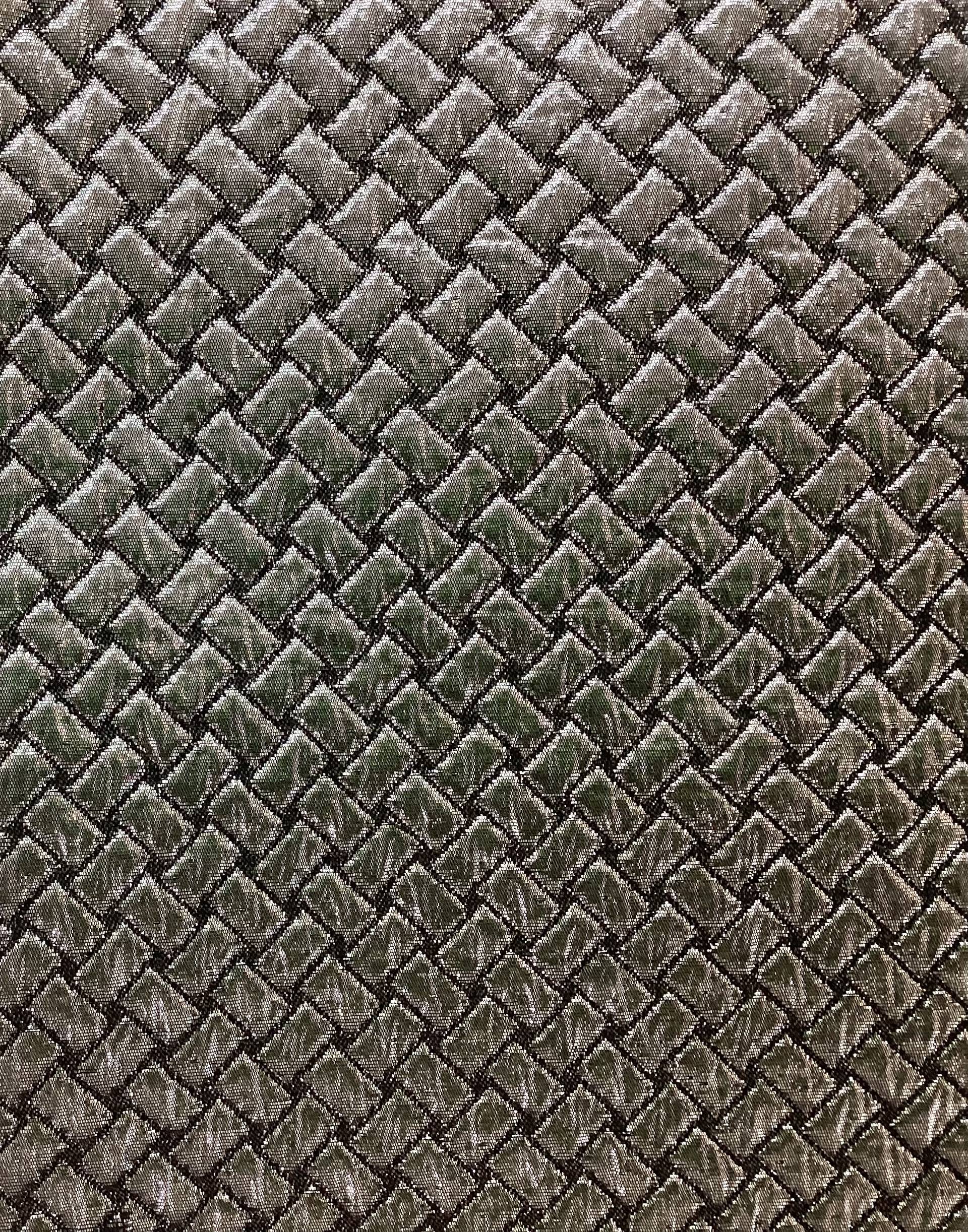 French Cotton Metallic Blend Brocade In Silver