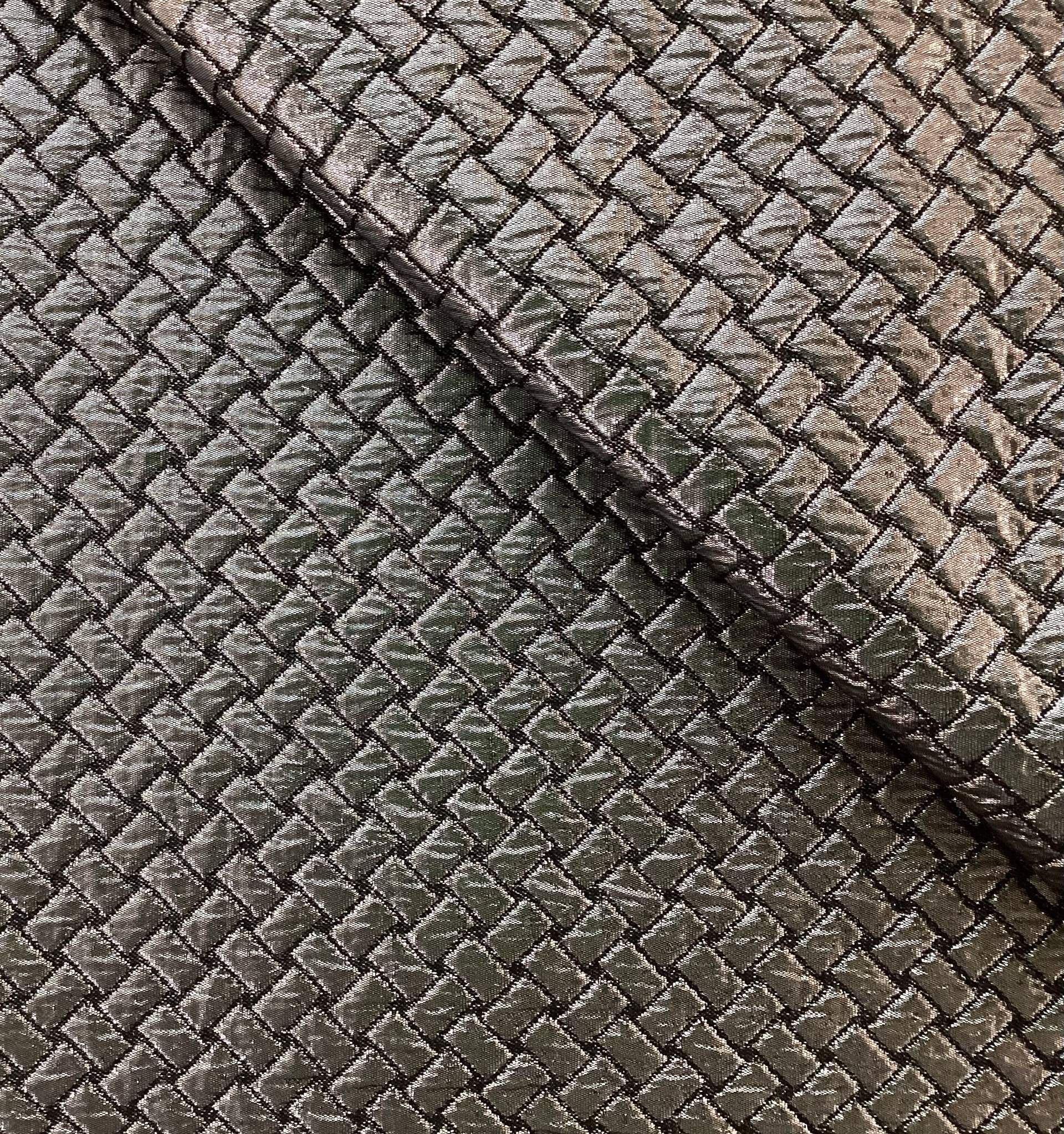 French Cotton Metallic Blend Brocade In Silver