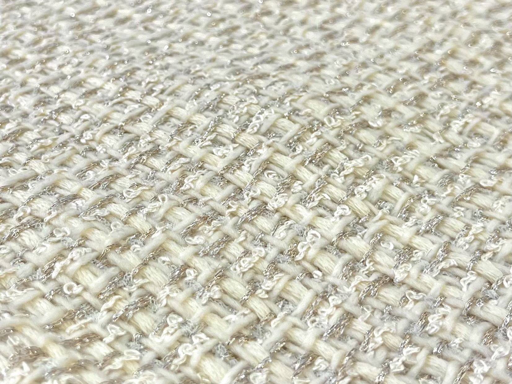 Made in Italy Lurex Fashion Tweed in Ecru