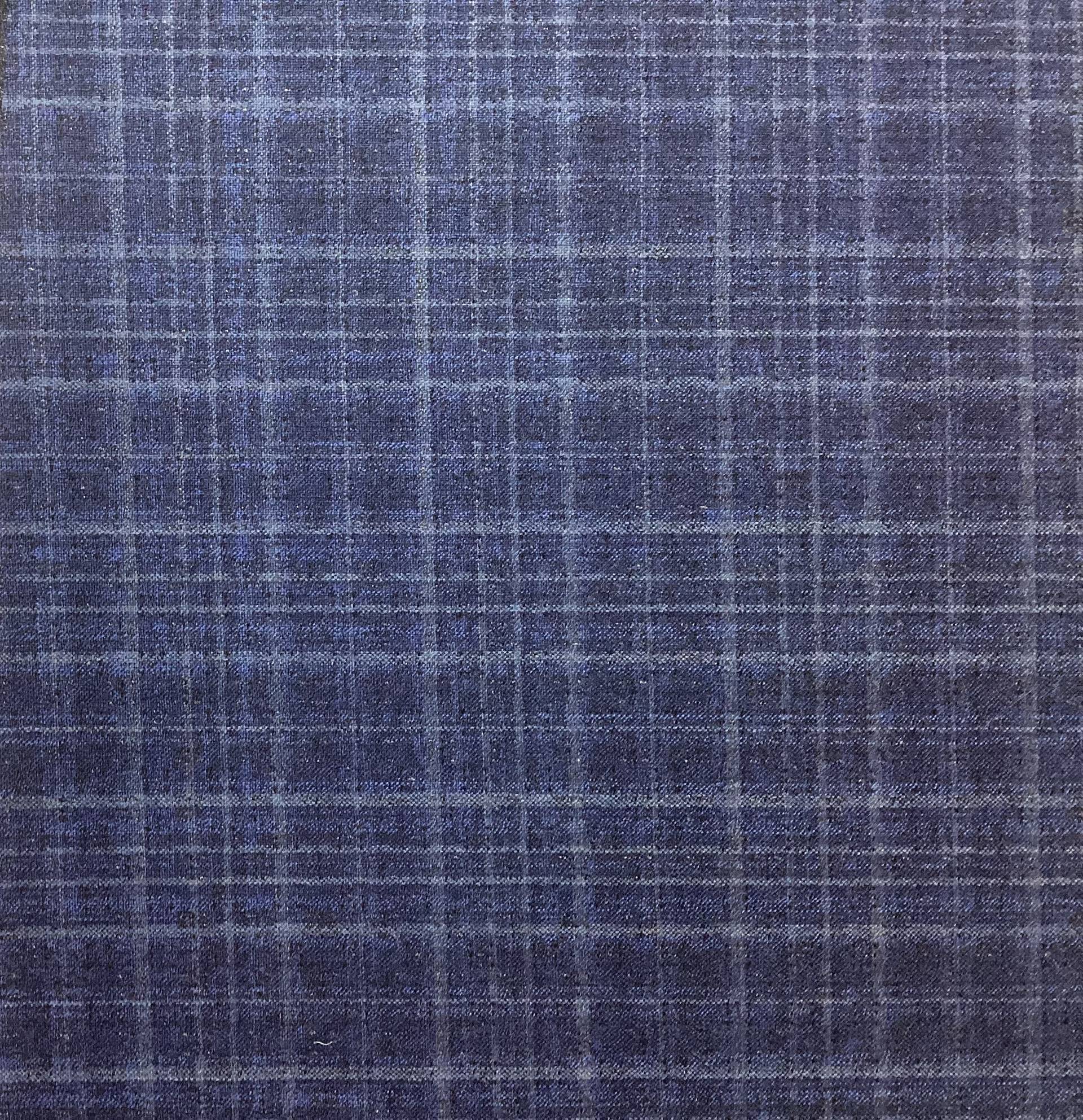Made in Italy Vitale Barberis Double Faced 85% Wool 10% Silk 5% Linen Check