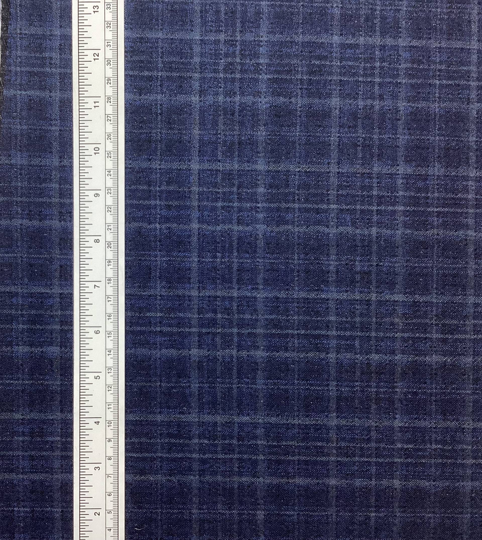 Made in Italy Vitale Barberis Double Faced 85% Wool 10% Silk 5% Linen Check