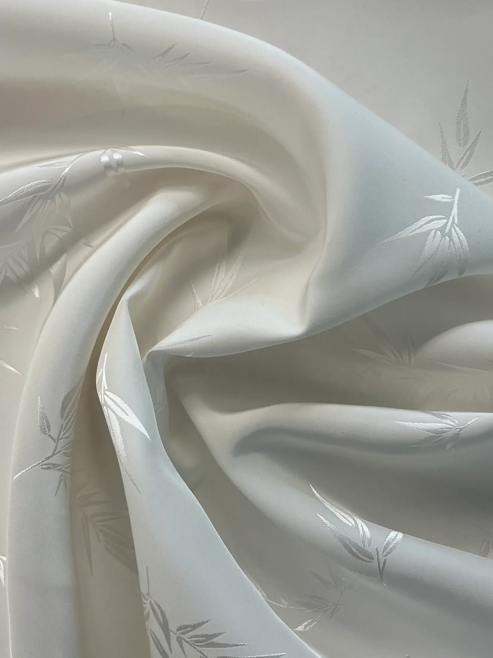 Viscose Jacquard of Bamboo in Ivory