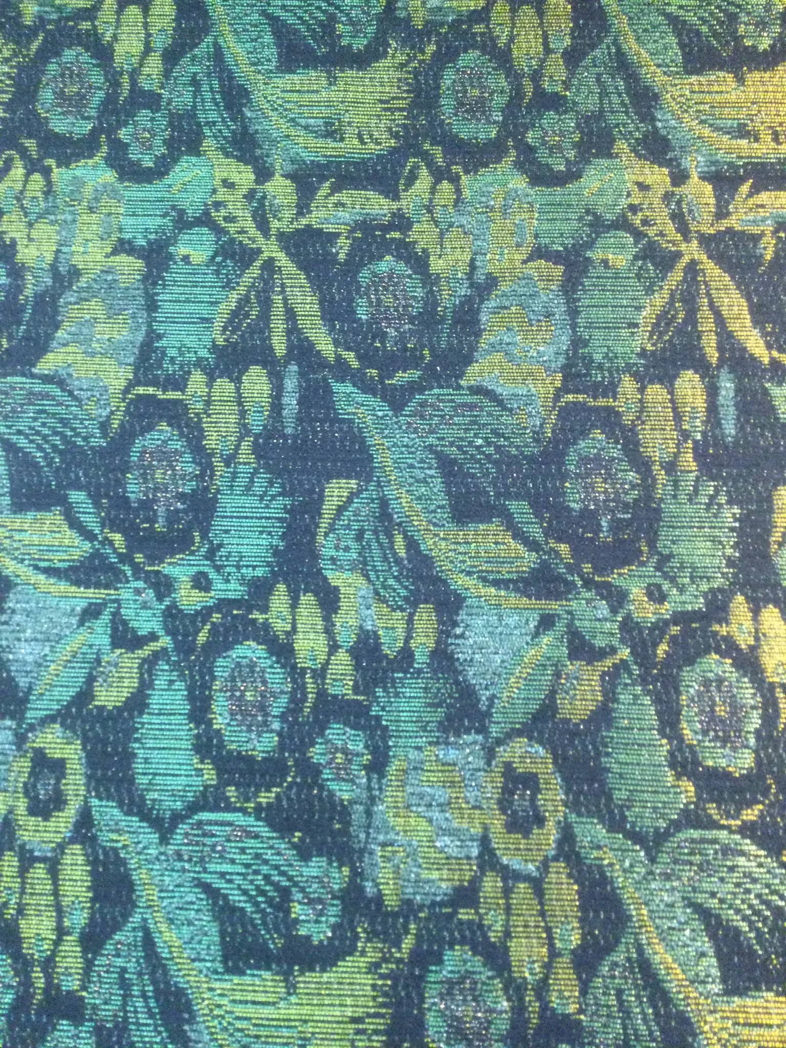 Wool Blend Lurex Tweed in Greens