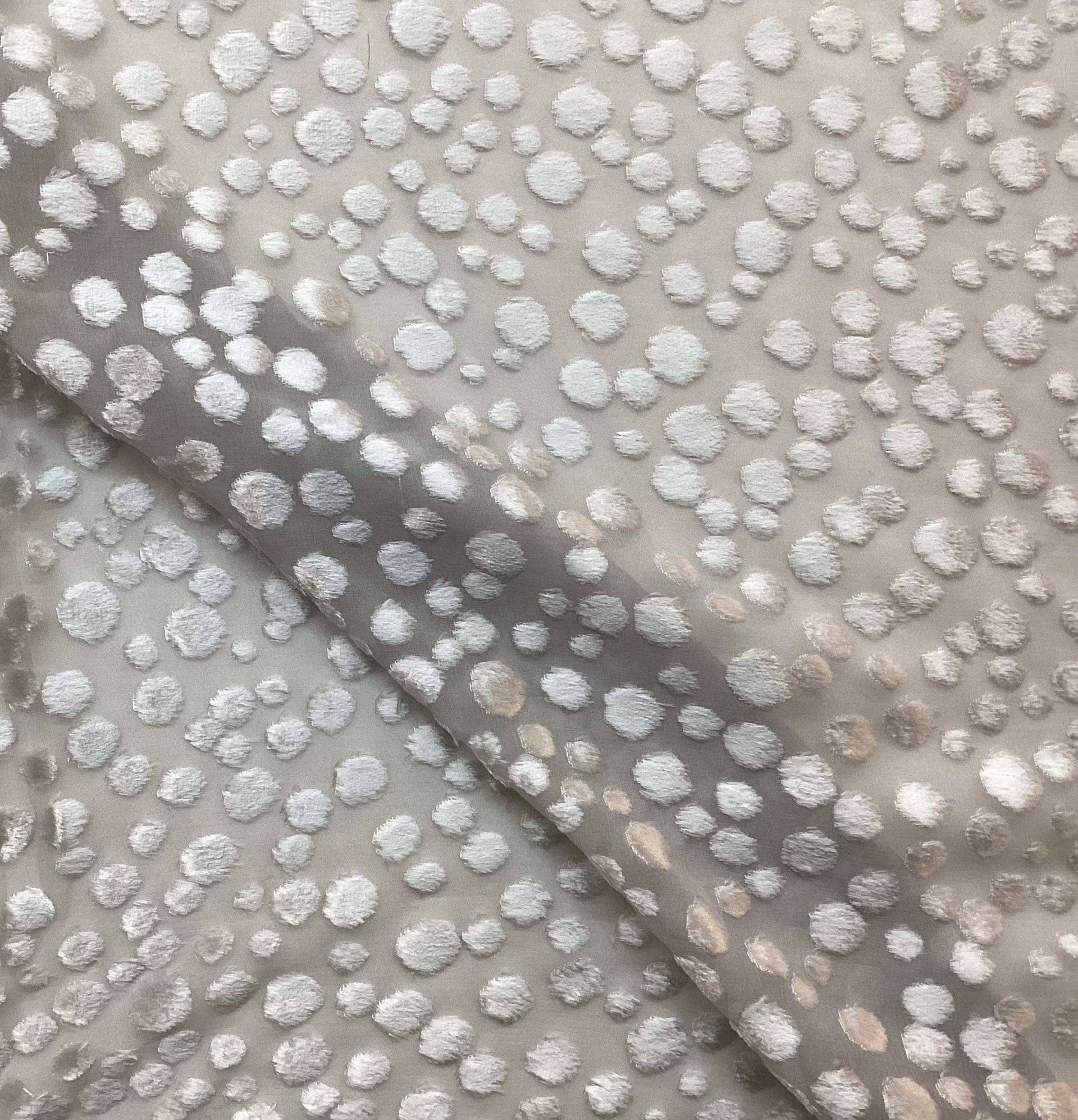 Silk Rayon Burn-Out Velvet In Light Sliver Grey