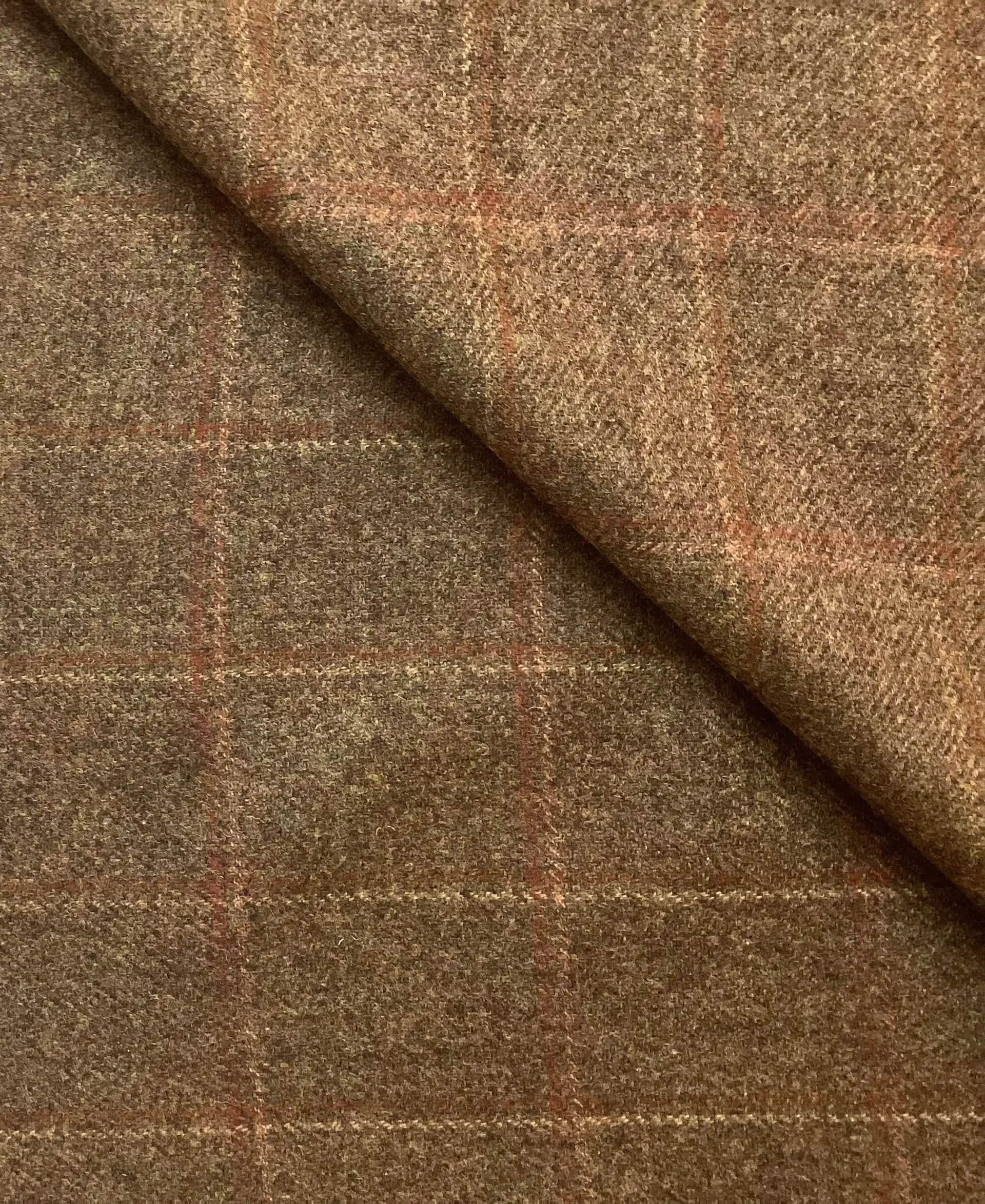 100% Wool Tweed In Earth, Rust & Golden Leaf