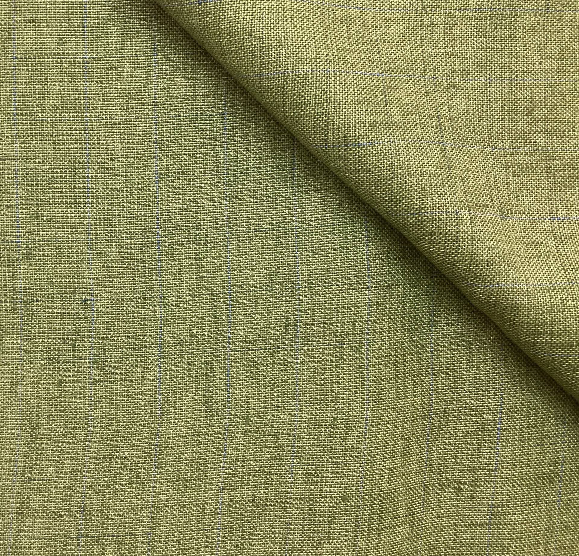 Made in Austria 100% Linen Plaid In Grass 