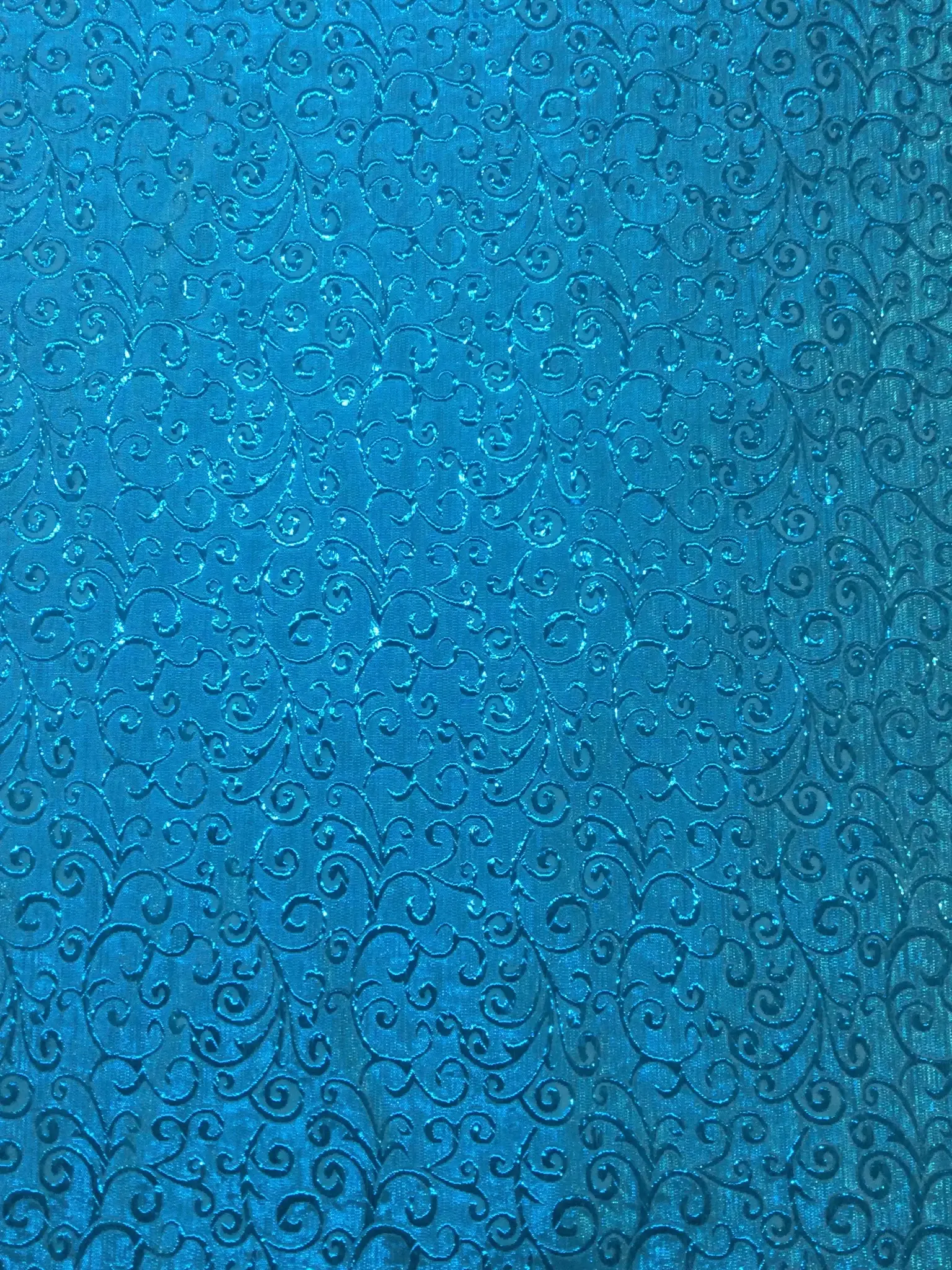 Metallic Swirl Jacquard in Turquoise