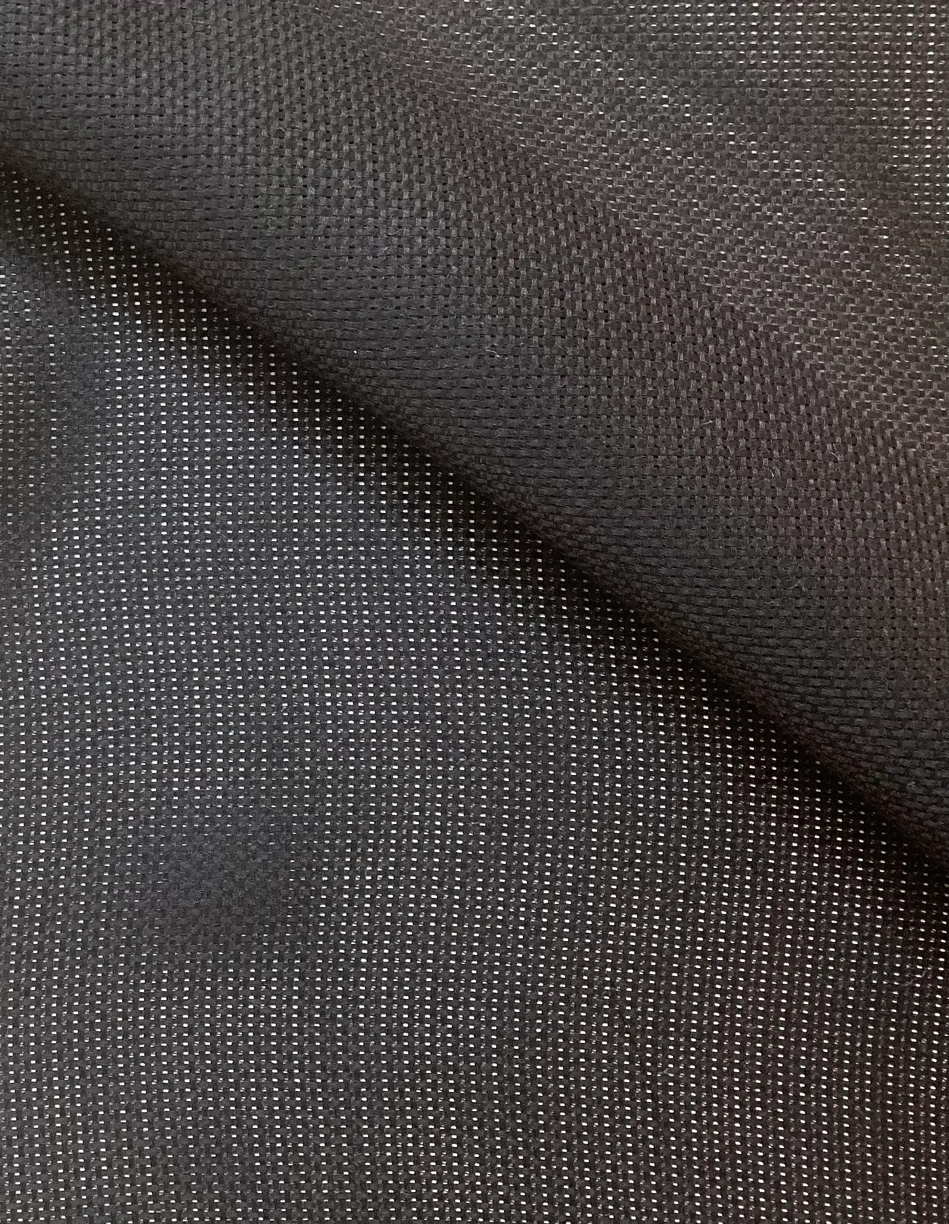 Italian Vintage Silk Oxford Mesh in Jet