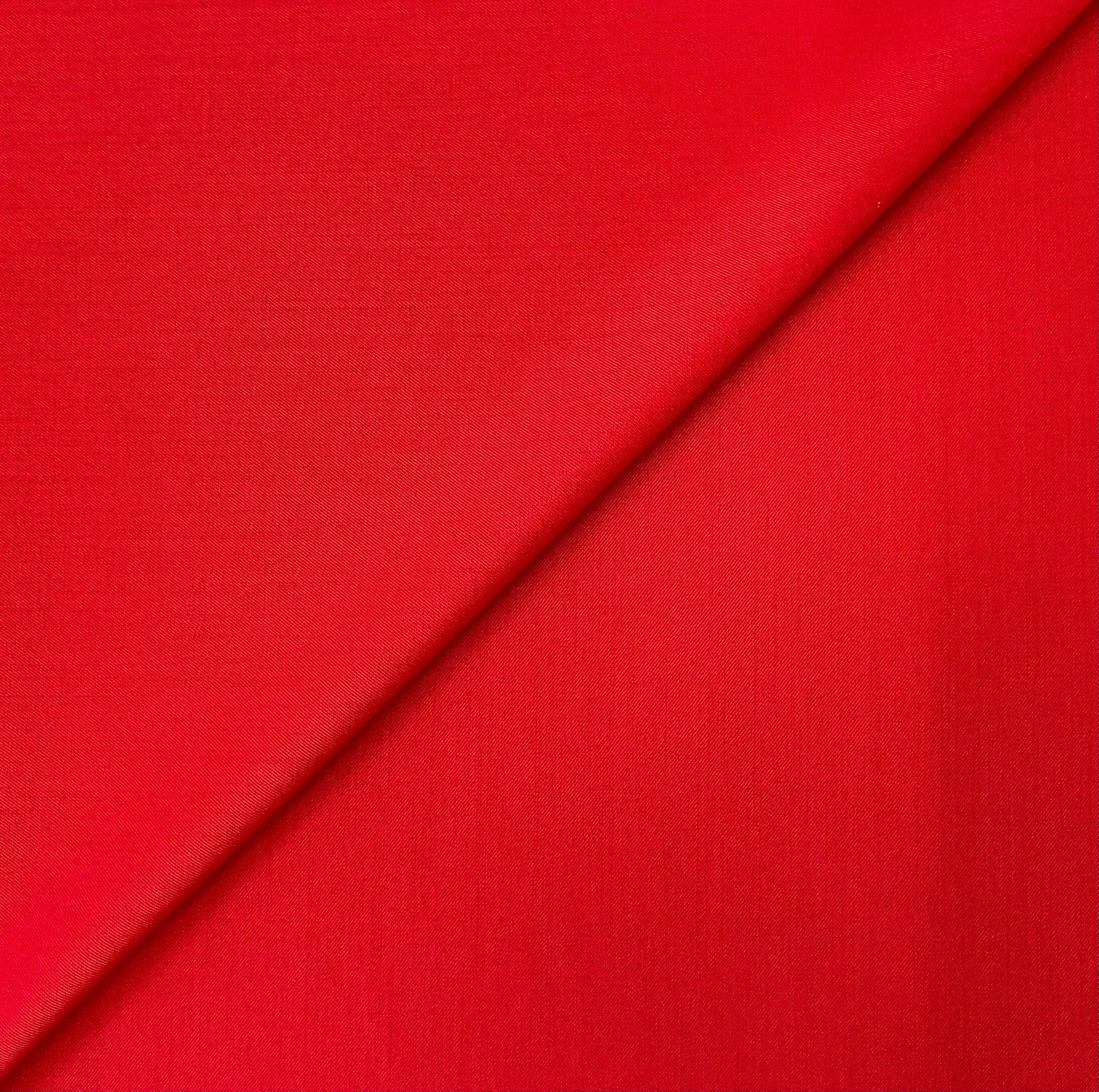 Wool Polyester Gabardine Suiting in Red