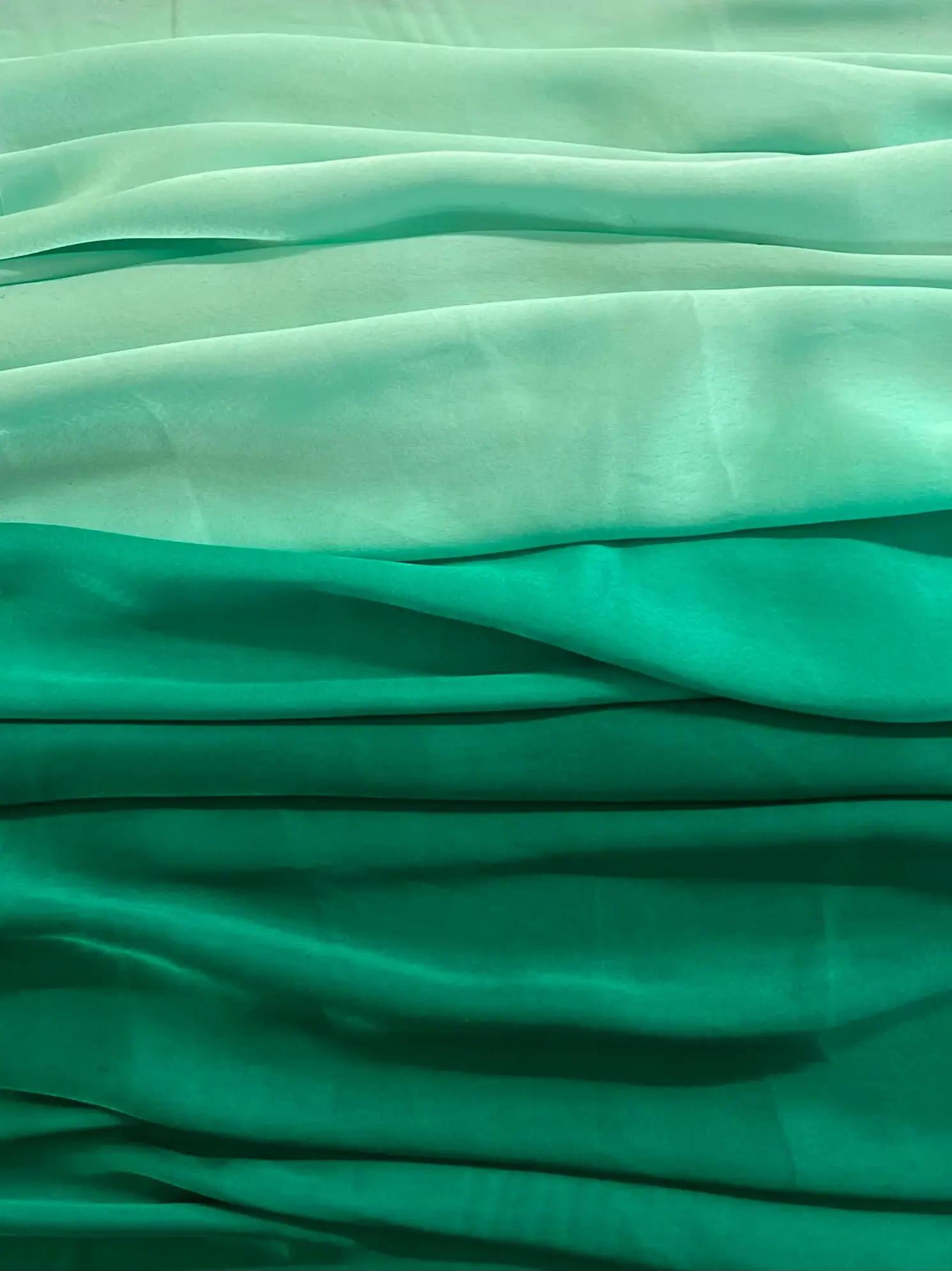 Ombre Polyester Charmeuse in Green