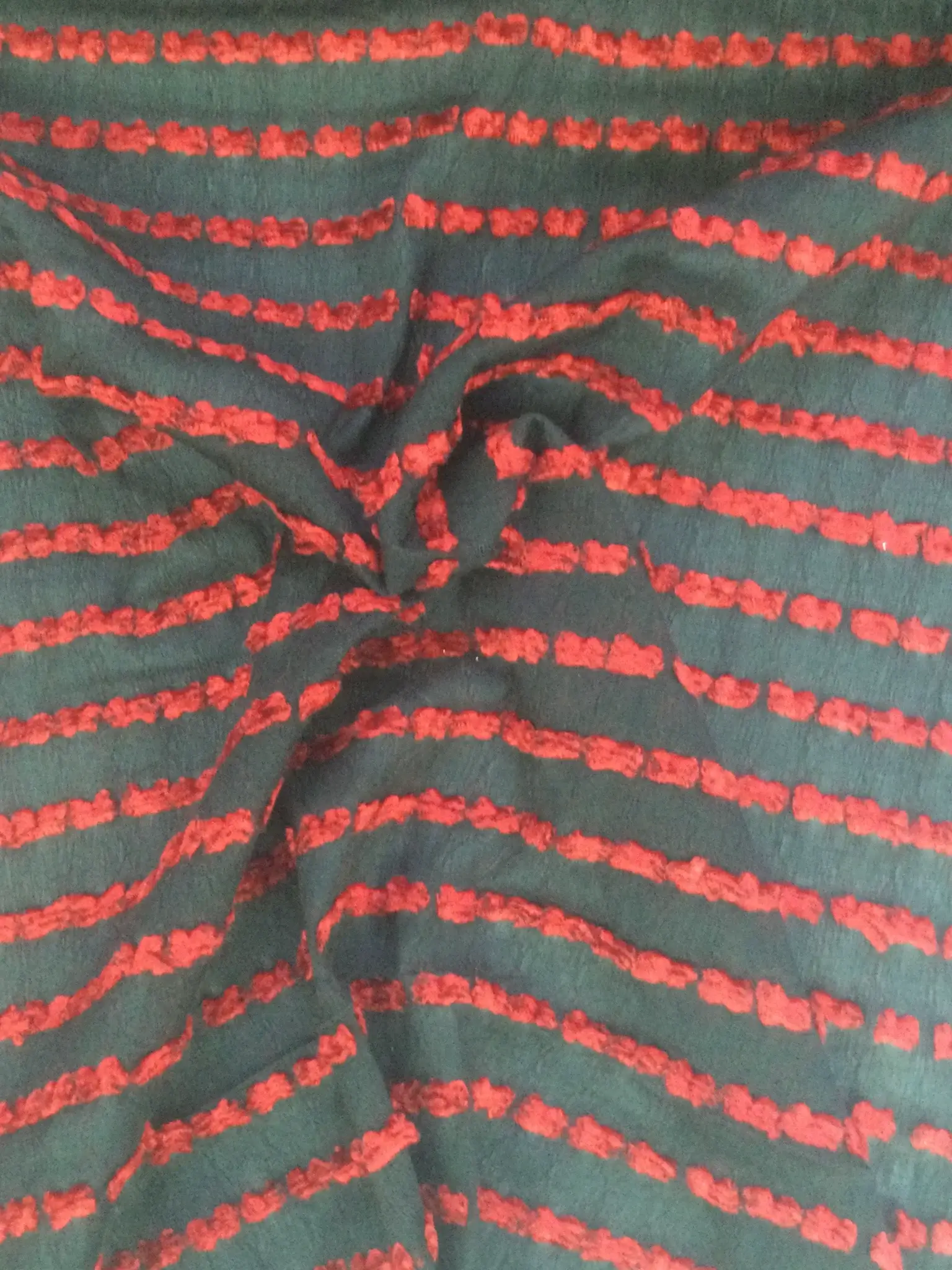 Silk/Lycra Chiffon Swiss Dot in Black and Red
