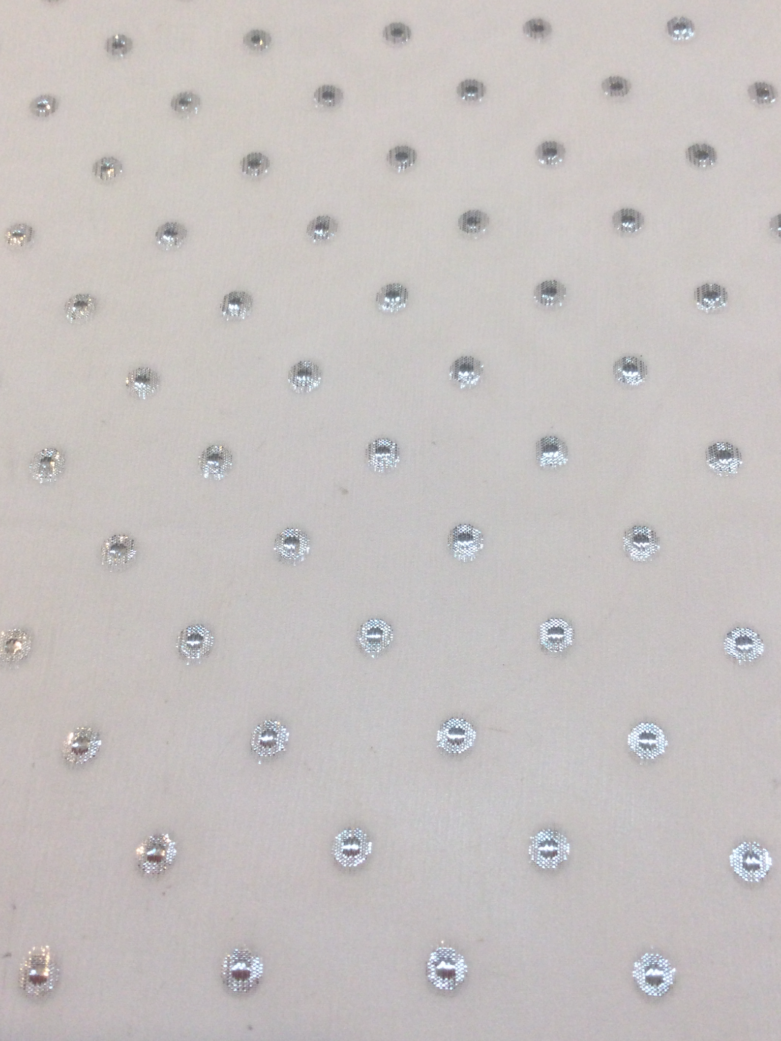 Silk Chiffon with Woven Lurex Dots in White and Silver
