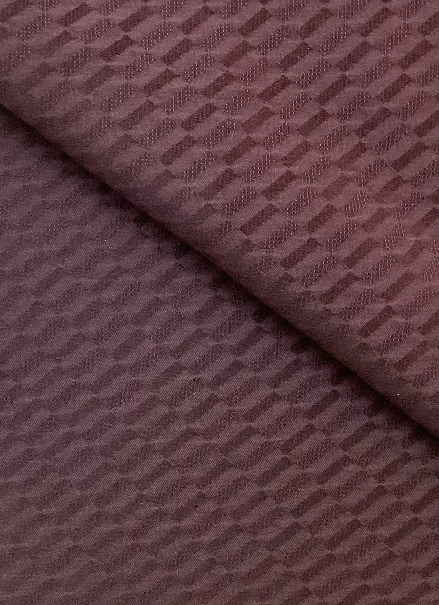 Made in Italy 100% Silk 3D Geometric Jacquard in Grape