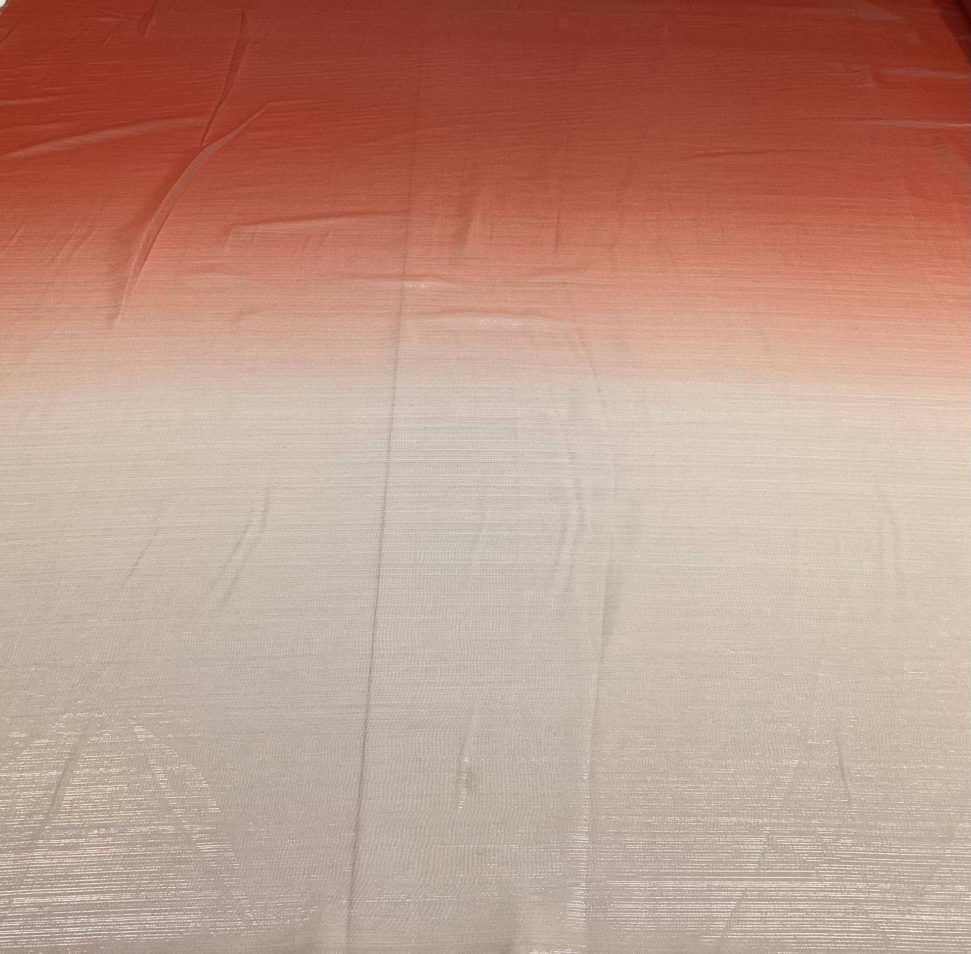 Ombre Polyester Metallic Chiffon in Red