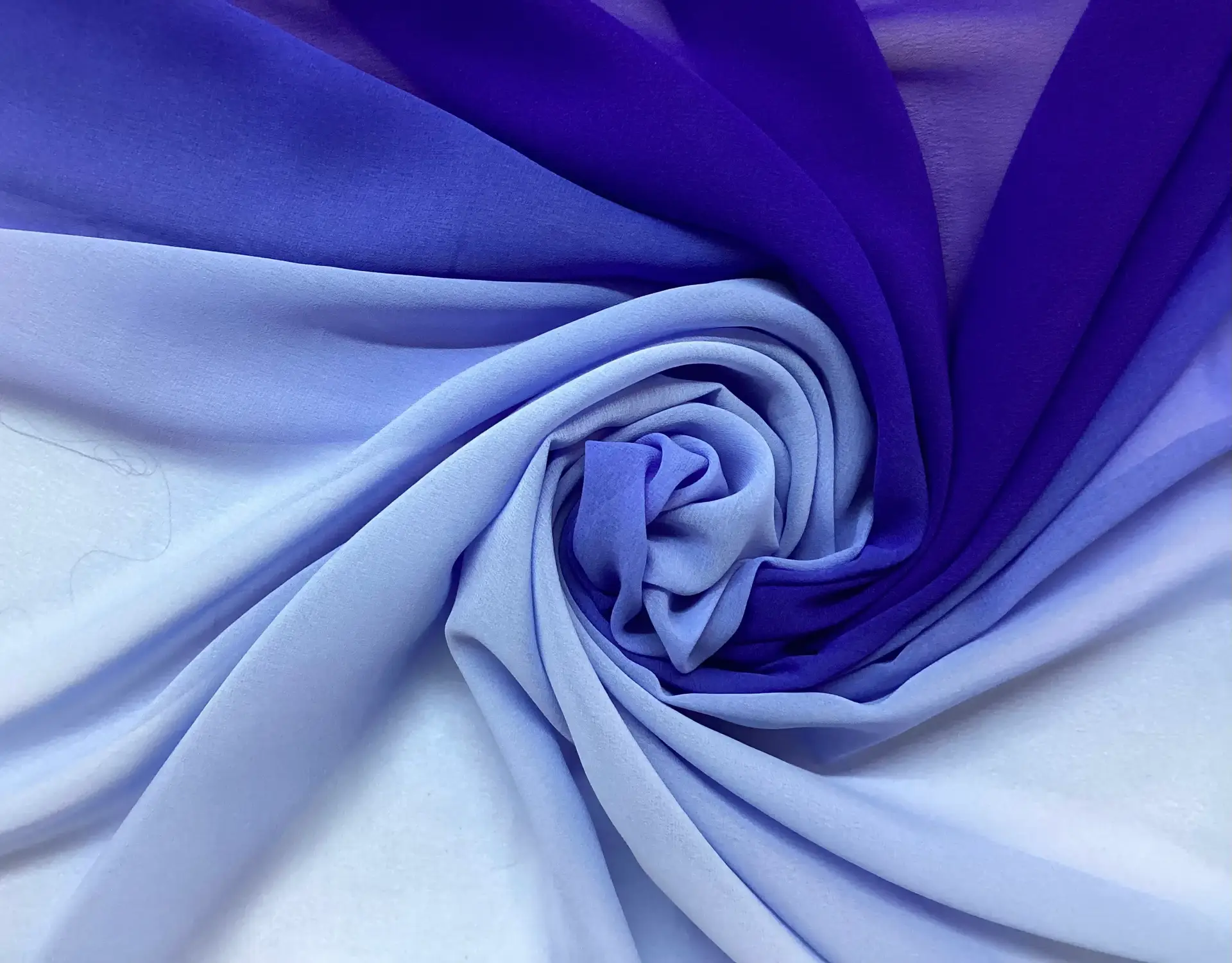 Ombre Polyester Chiffon in Royal