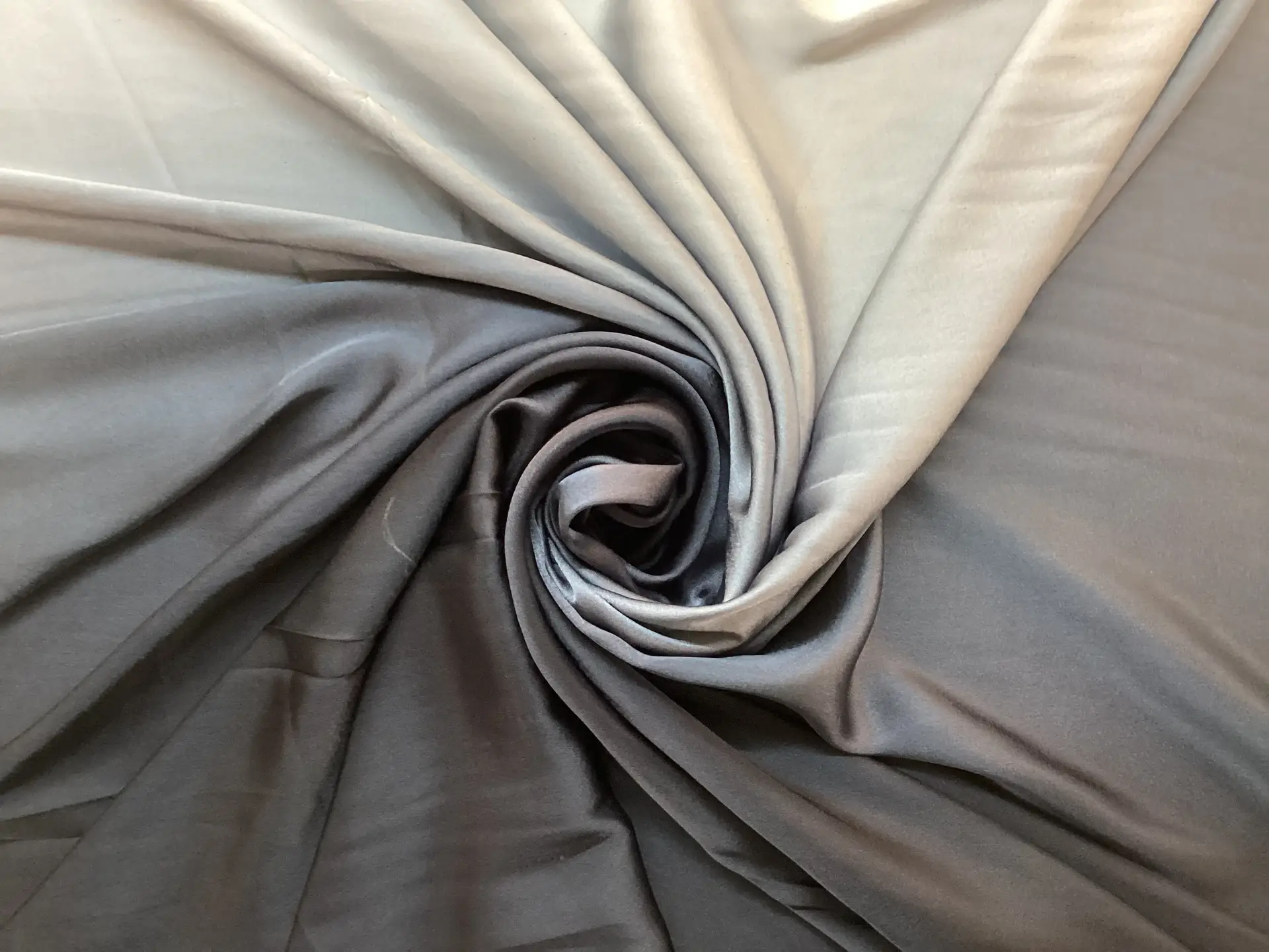 Ombre Polyester Charmeuse in Gray