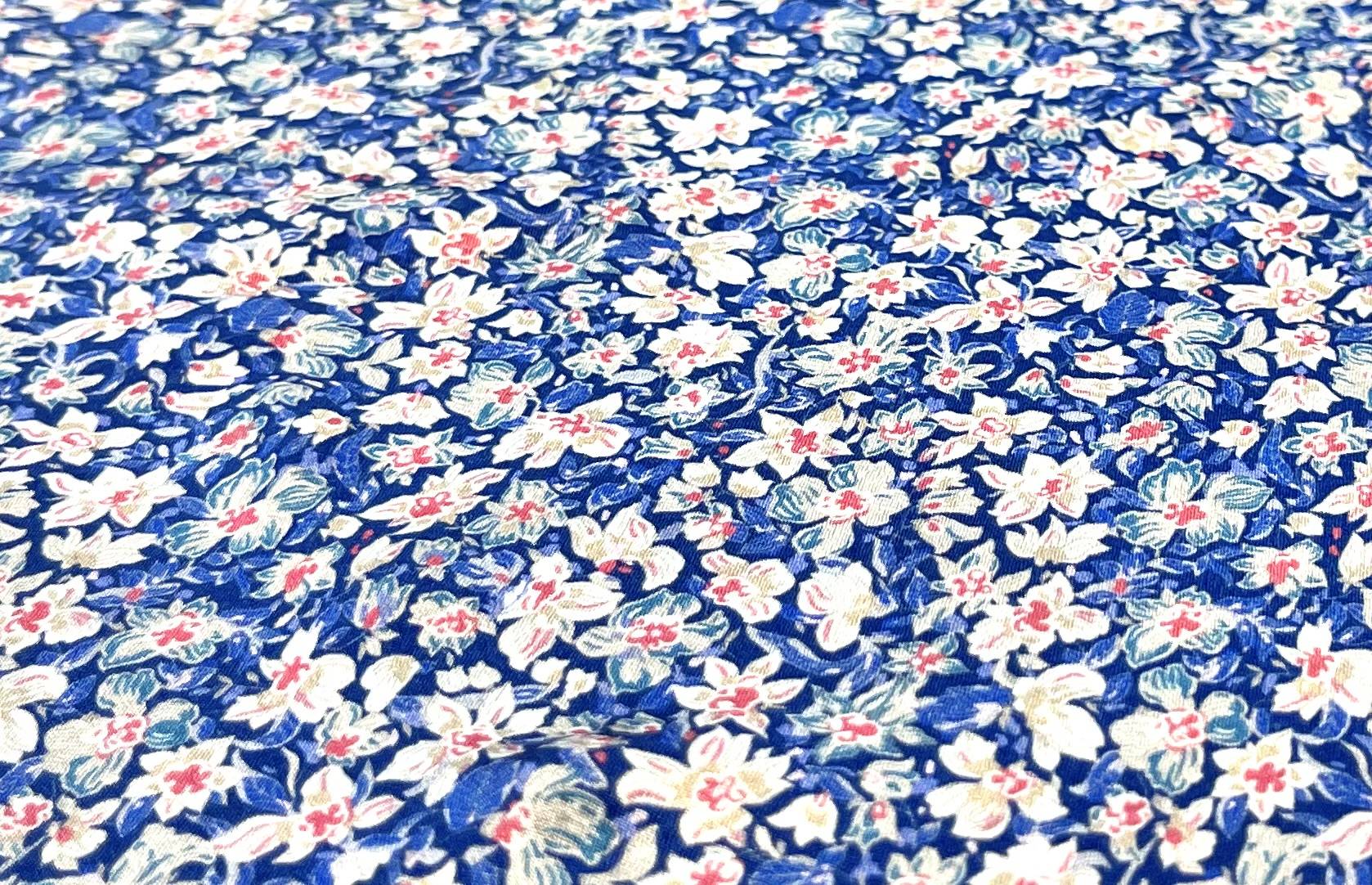 Italian Silk Charmeuse Floral Print Fabric in Warehouse