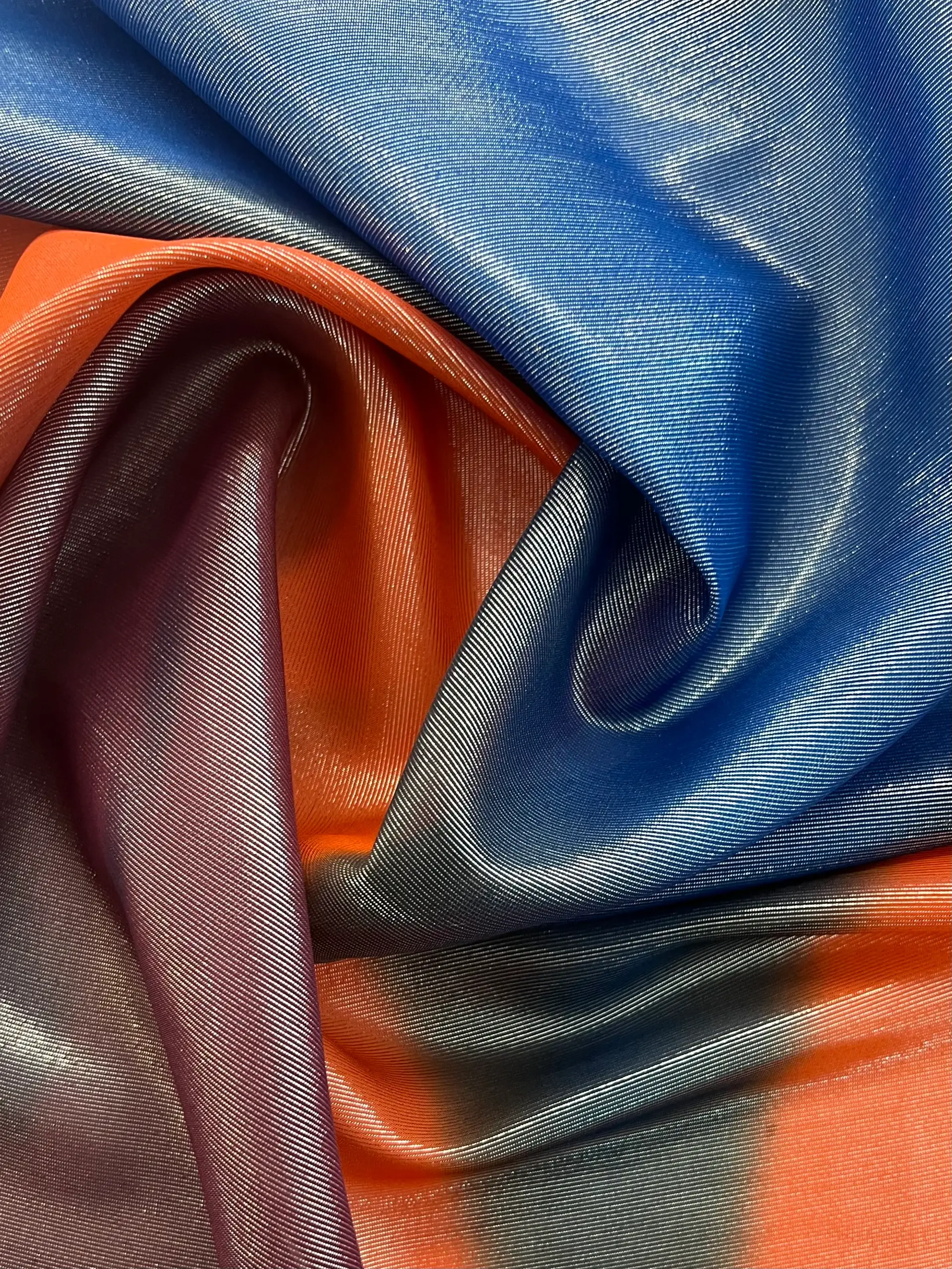 Printed Silk Lamé Chiffon Abstract Motif in Multi Colors