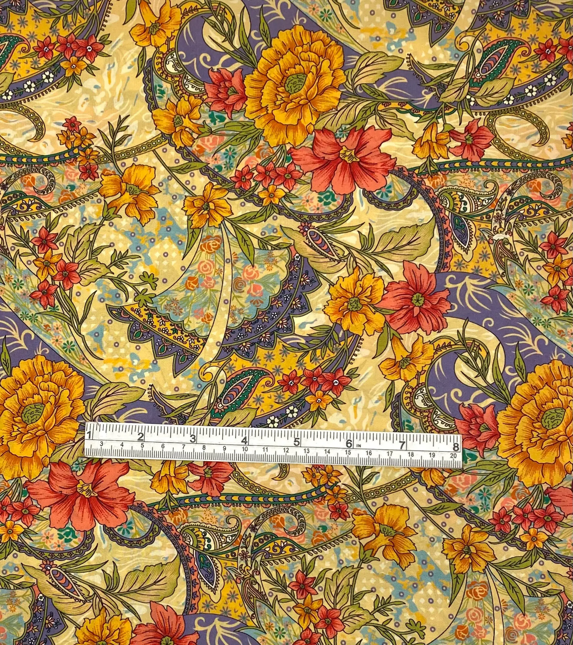 Made in Italy Pure Silk Crepe De Chine Floral Print Fabric in Warehouse
