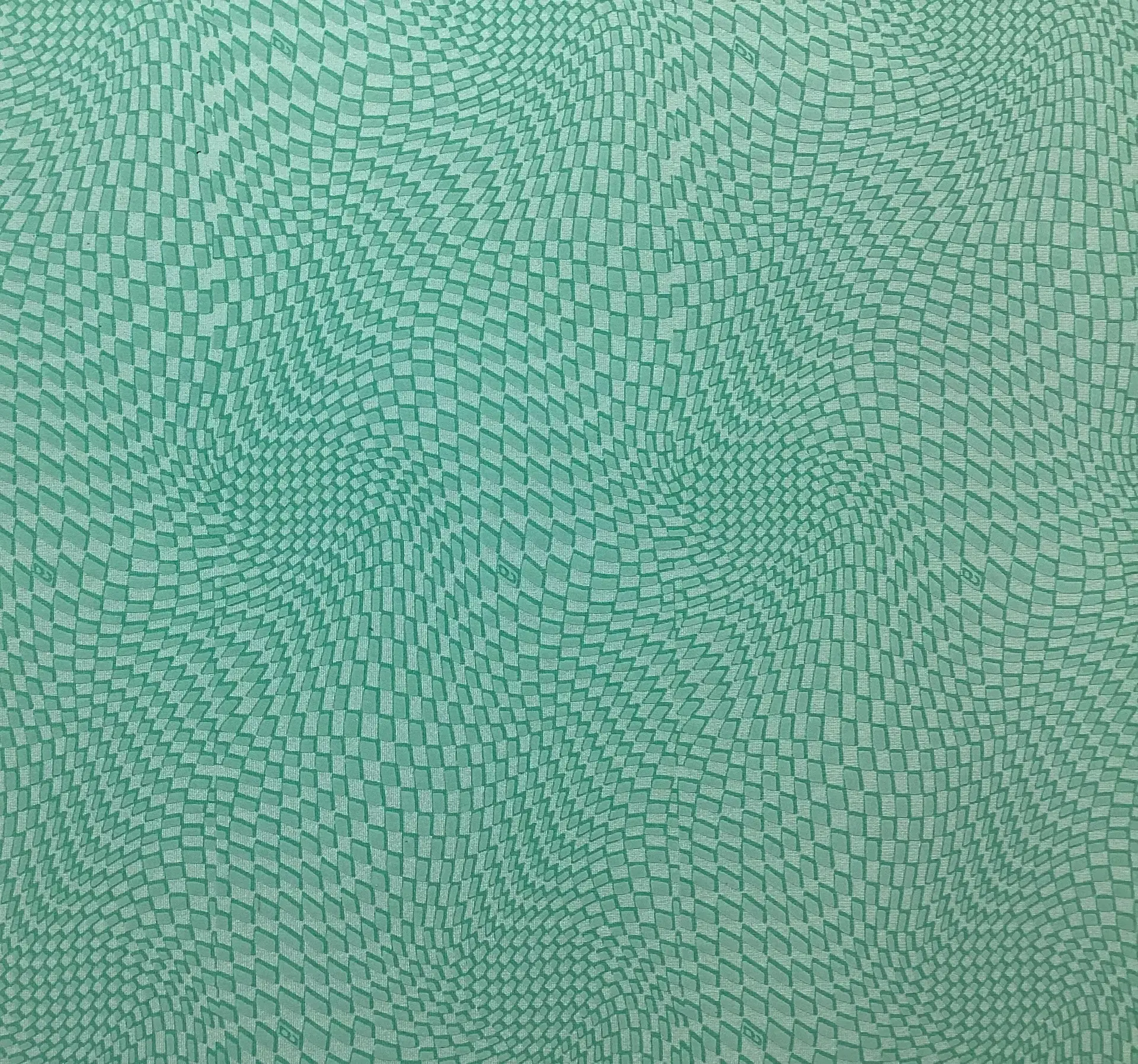 Printed Spandex Geometric Pattern In Aqua