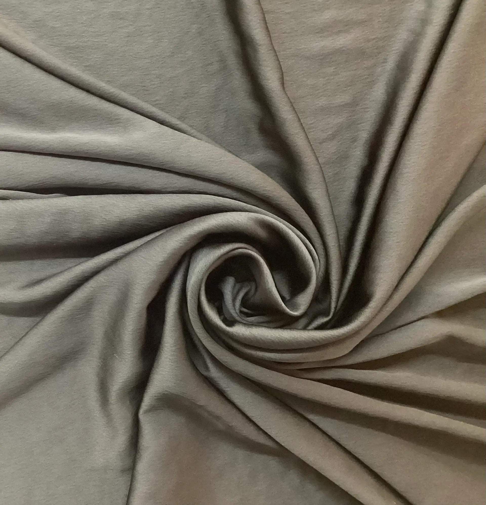 100% Polyester Washed Charmeuse In Jet Black