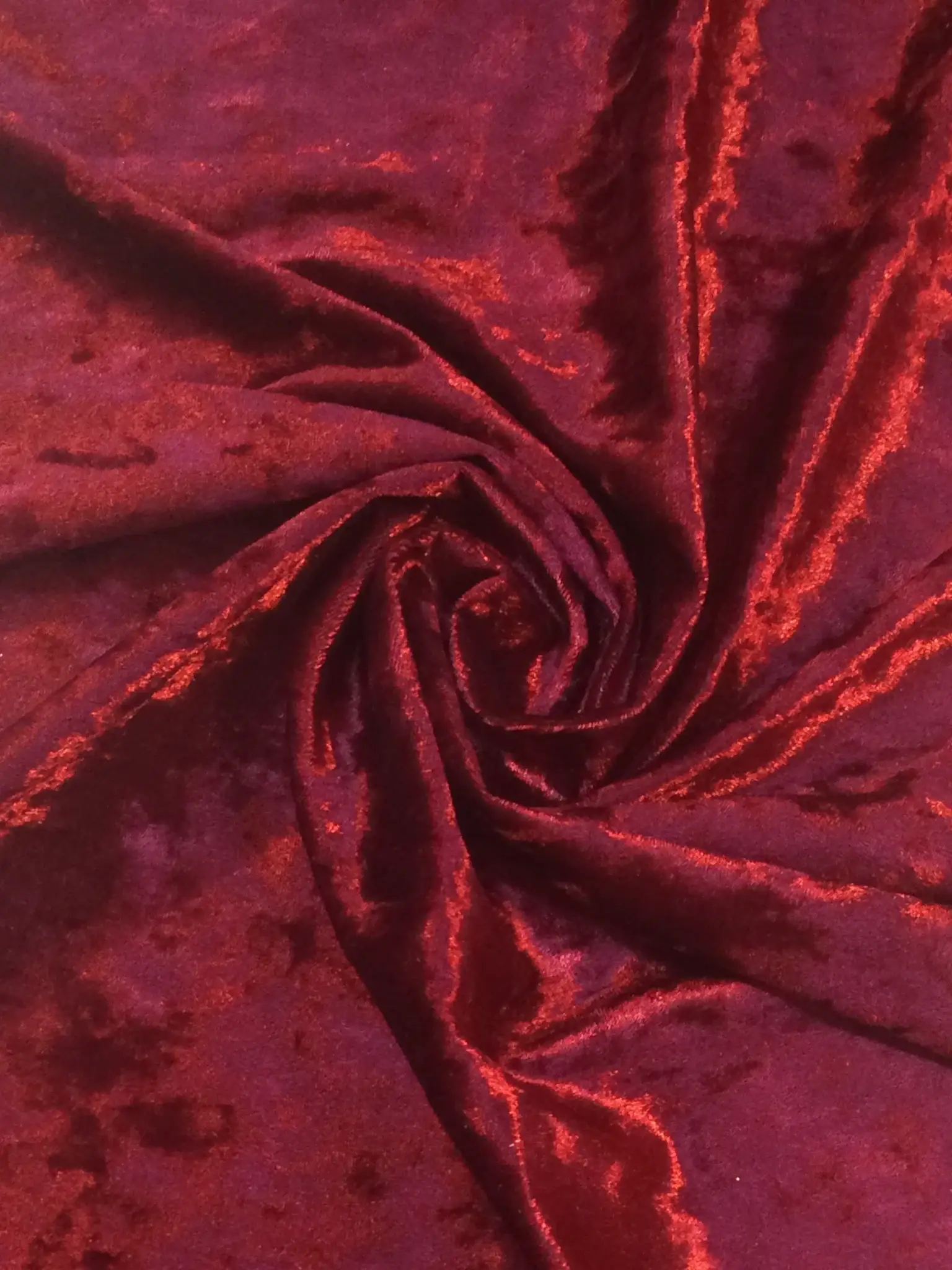 Crushed Stretch Velvet in Wine