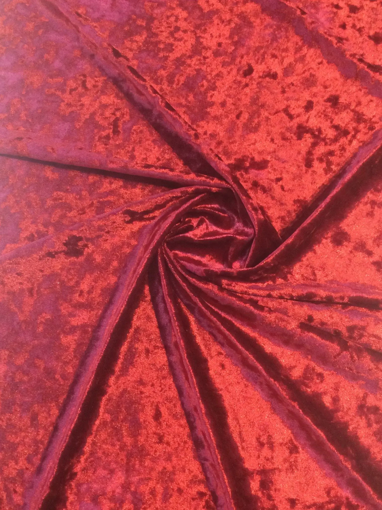 Crushed Stretch Velvet in Red