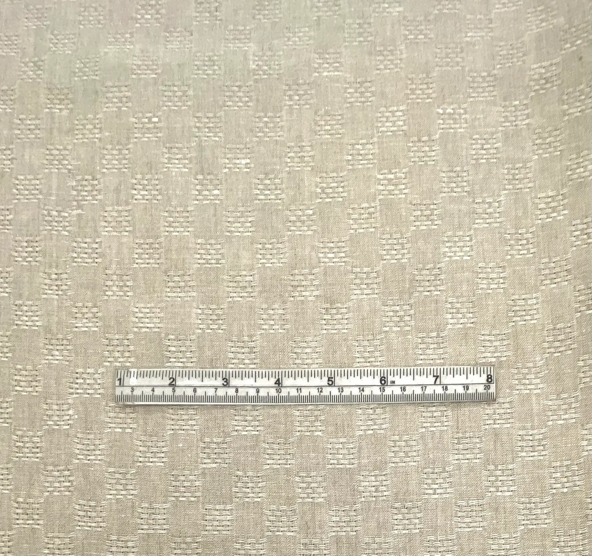 Linen Novelty Check in Natural